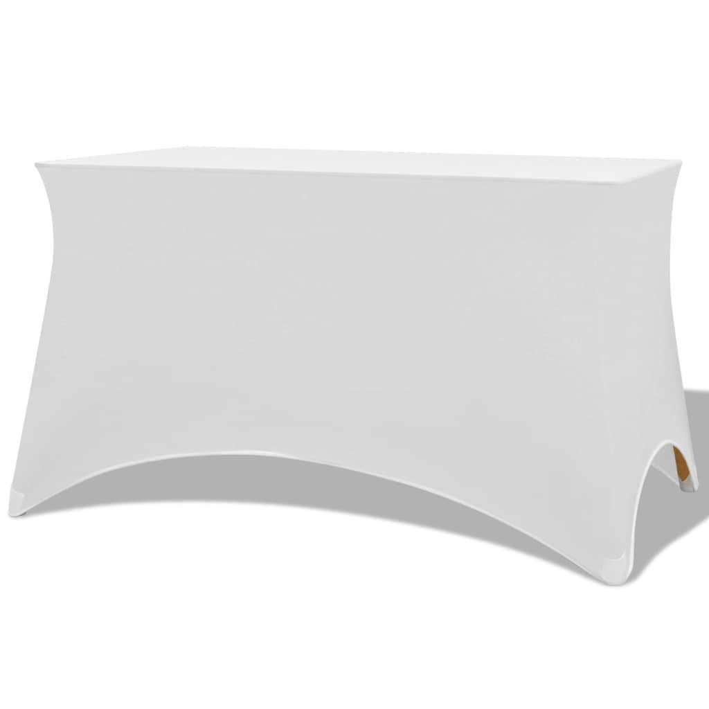 vidaXL Hussen-Set Stretch-Tischhusse 2 Stk. 243 x 76 x 74 cm Weiß