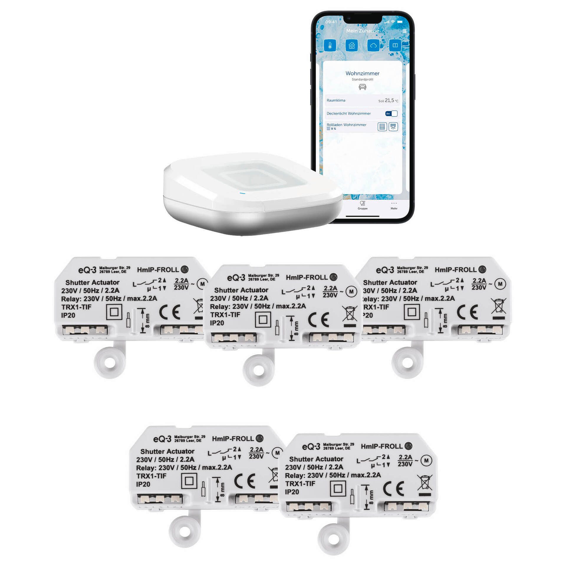 Homematic IP Starter Bundle Rollladensteuerung für 5 Rollladen Smart-Home-Zubehör