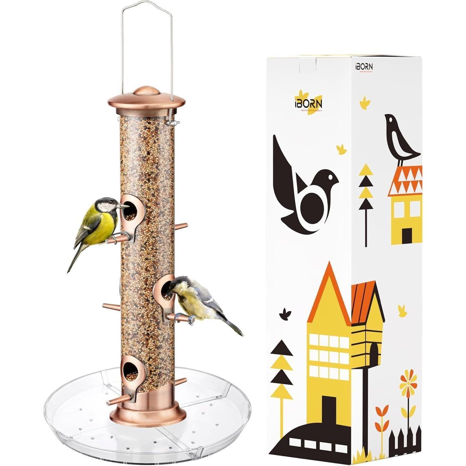 LuxusKollektion Futterspender Vogelfutterspender Metall Kupfer 35,6cm 6 Anschlüsse