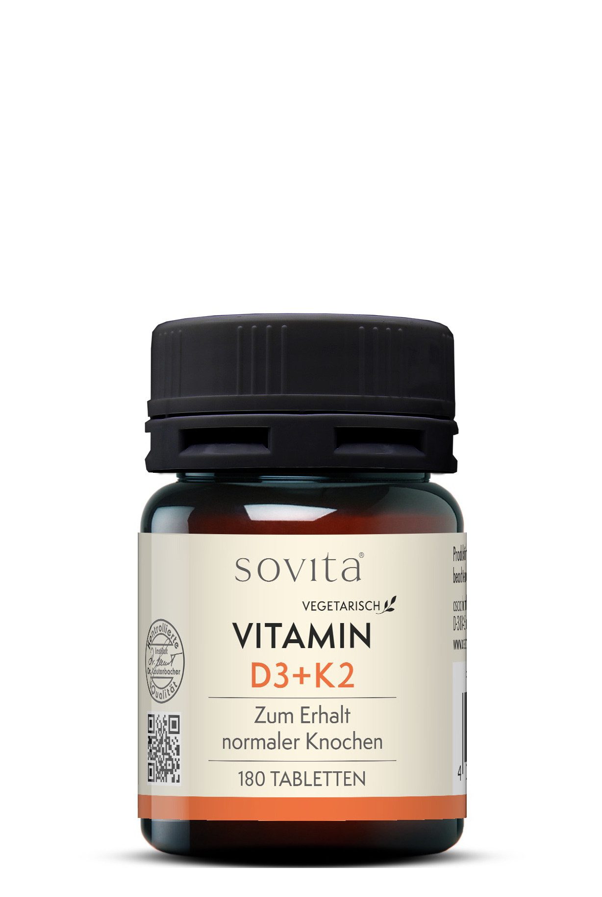 Ascopharm Vitamin D3 + K2 Tabletten 180 Stk. mit 50 µg D3 und 100 µg K2 vegan 1, 1 er