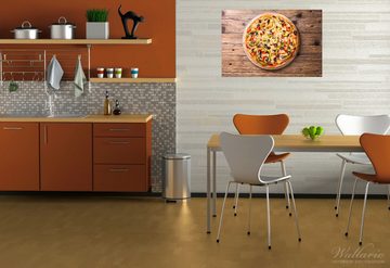 Wallario Poster, Italienische Pizza mit Peperoni, Oliven. Paprika und Käse, in verschiedenen Ausführungen