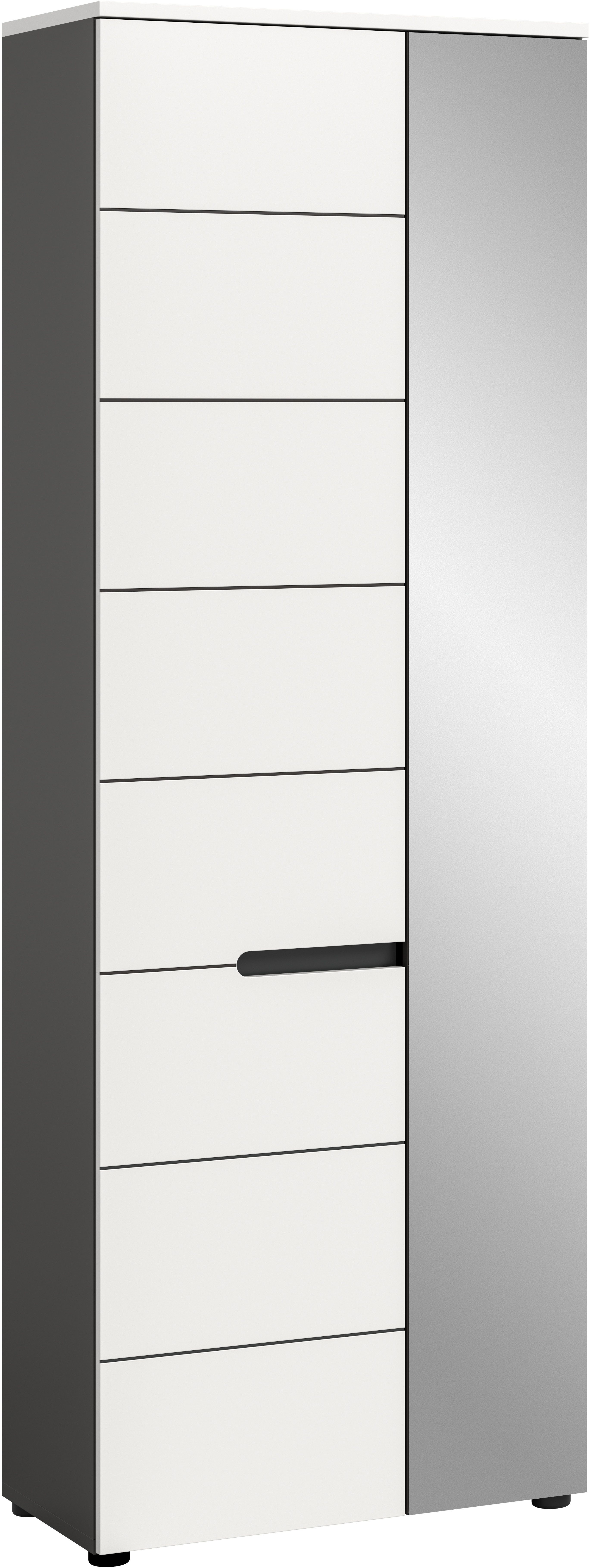 Home affaire Garderobenschrank REHAT, TOPSELLER!, Höhe 190cm, 2 Türen, 6 Fächer, 1 Kleiderstange (1-St., in verschiedenen Farben erhältlich) Garderobe, Flurschrank, Dielenschrank, Kleiderschrank, Garderobenmöbel