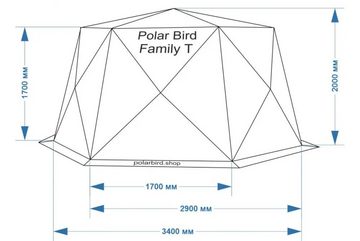 Polar Bird Gruppenzelt "Polar Bird Family T" Warm gefüttertes Pop-Up Winterzelt, Personen: 5