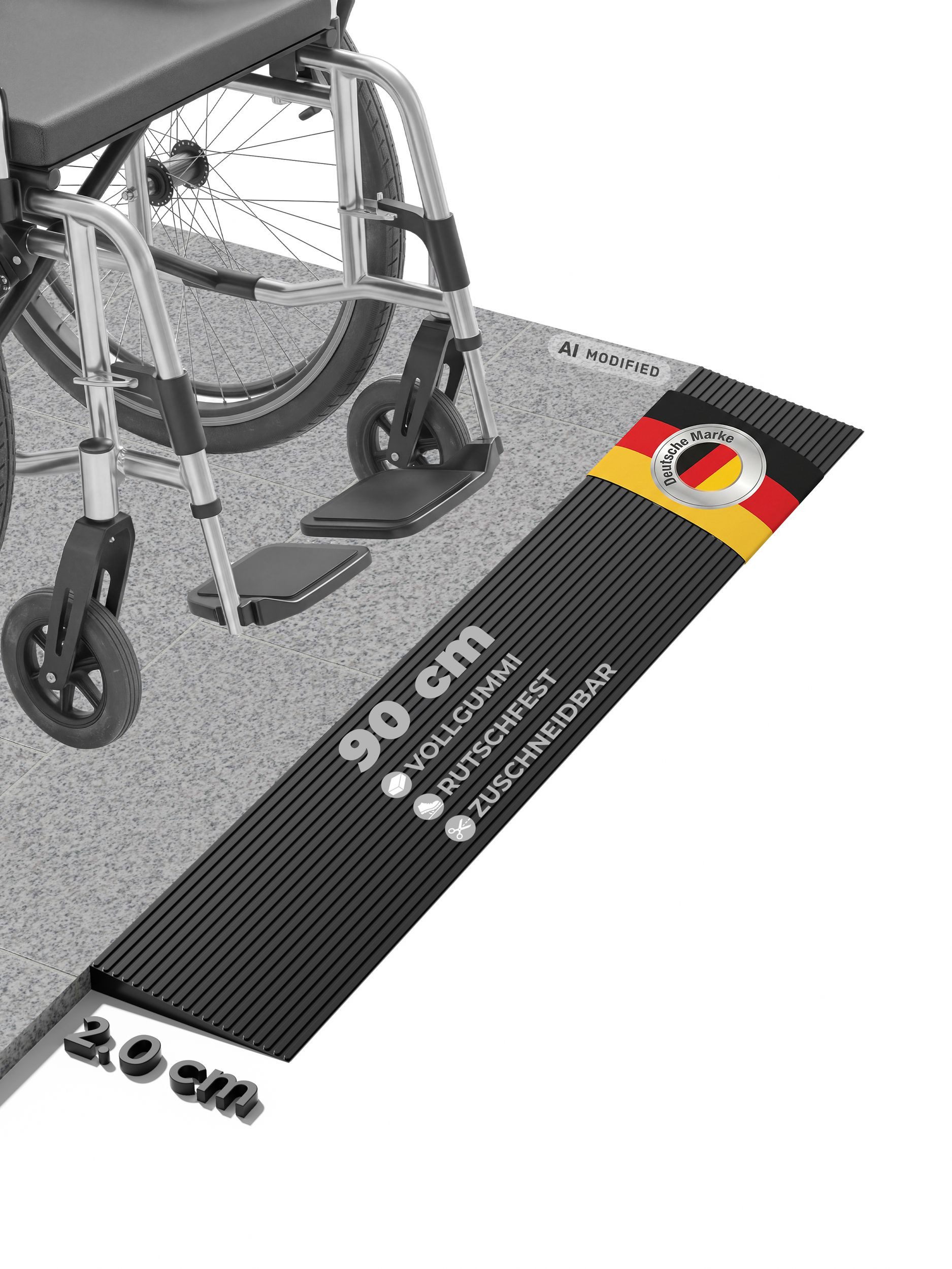 Kingpower Auffahrrampe Türschwellenrampe Rollstuhl Schwellenrampe Gummi Rampe Bordstein 20 mm