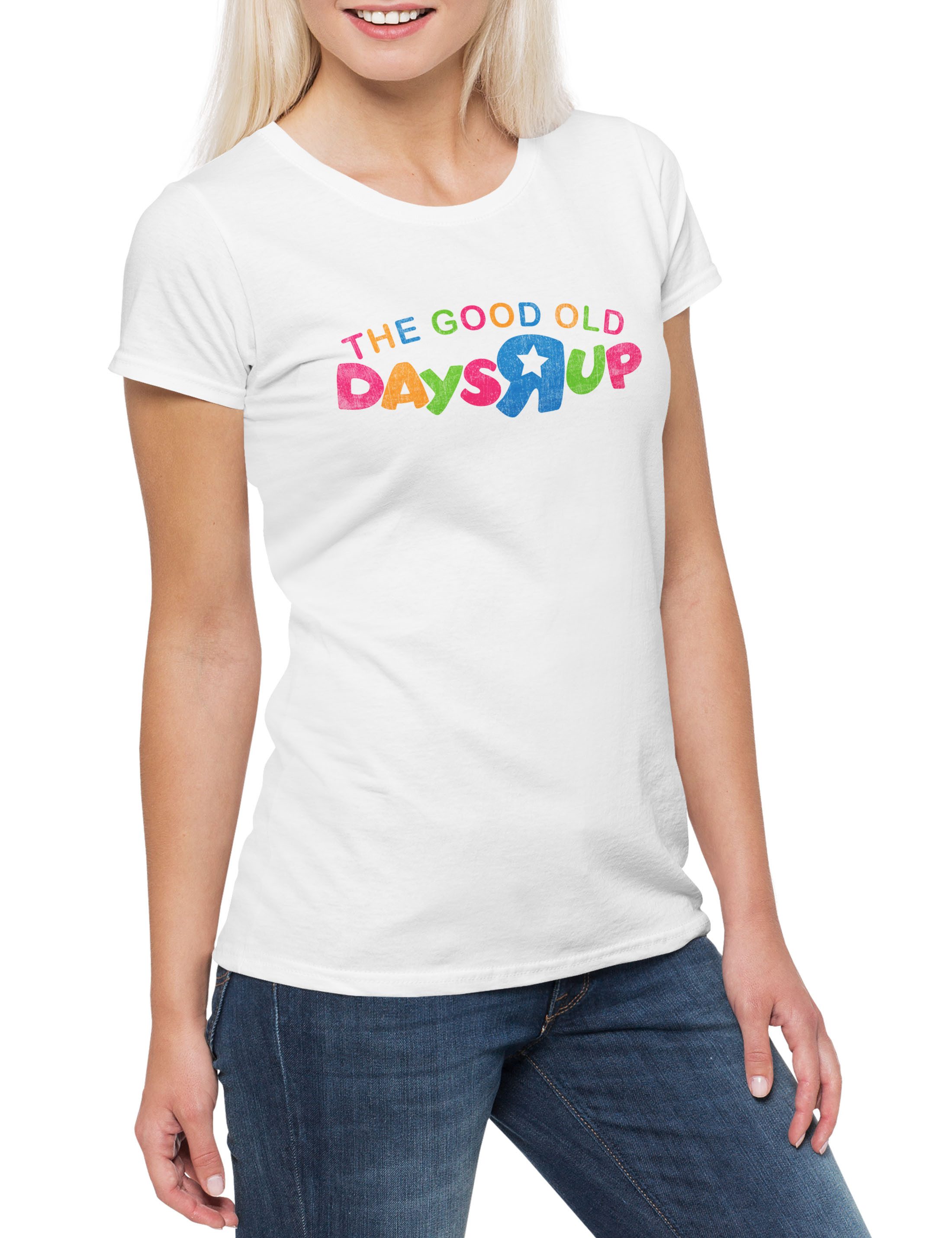Print-Shirt The Goold Old Days R Up Damen T-Shirt Over 80s Eigties Toys 90s
