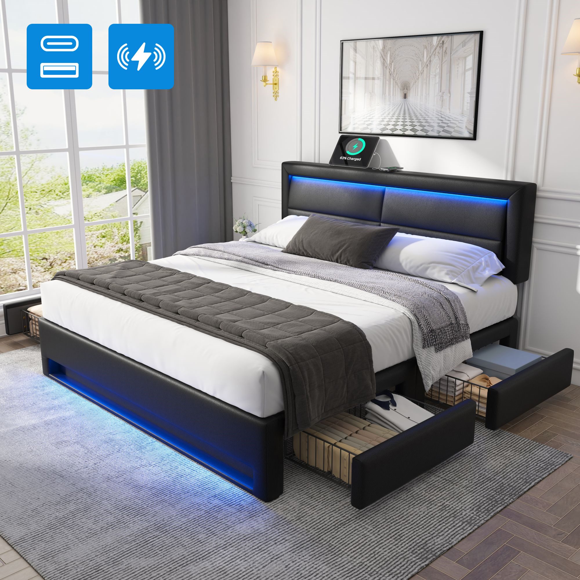 HAUSS SPOLE Polsterbett 160x200cm, mit USB-Anschluss, günstig online kaufen