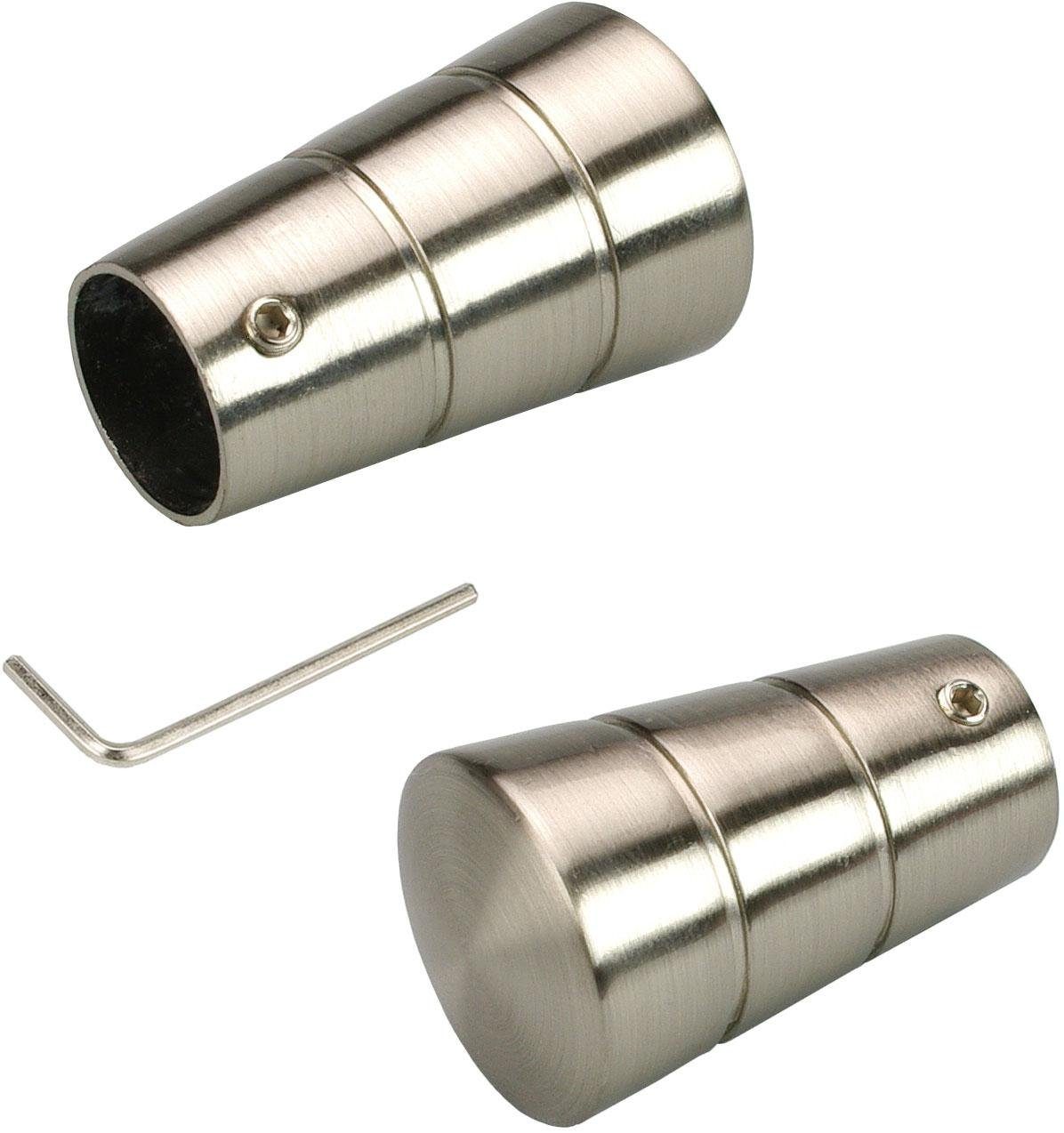Liedeco Gardinenstangen-Endstück Concav, Gardinen, (Set, 2-St), für Gardinenstangen Ø 16 mm