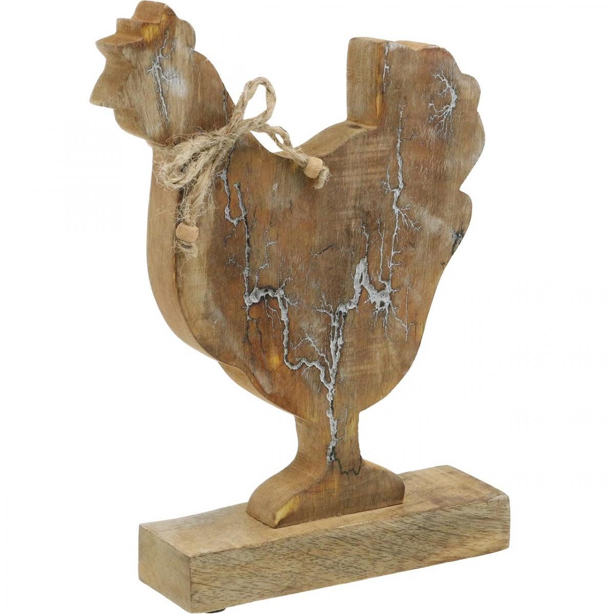 Osterhase Holz Huhn Frühlingsdeko Osterfigur Natur Weiß Shabby Chic H26cm