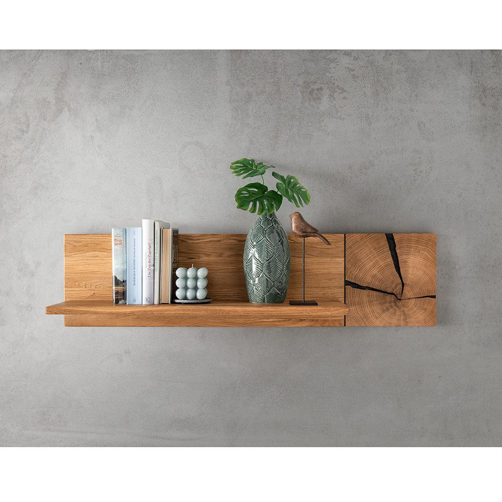Lomadox Wandregal KIMBERLEY-69, Regal Hängeregal Wandboard modern in massiver geölter Wildeiche