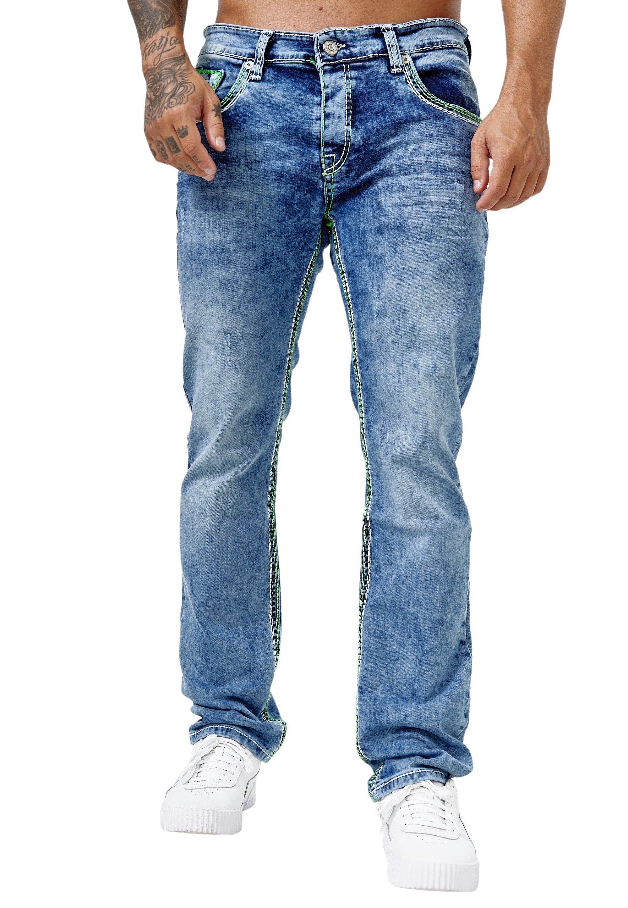 Code47 Regular-fit-Jeans Herren Fit Männer Straight Denim Jeans Regular Hose Designerjeans