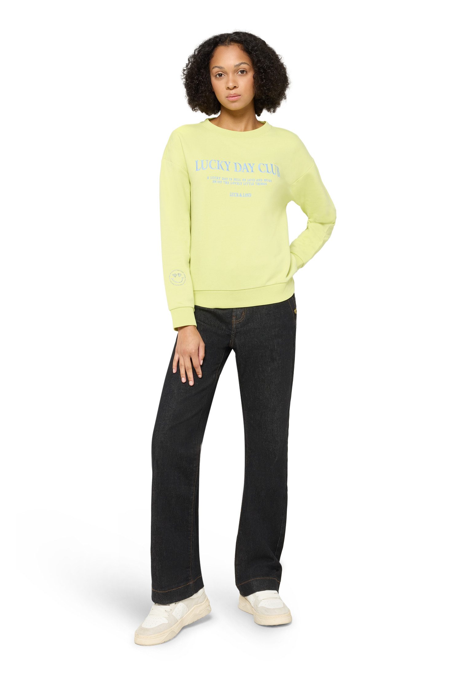 Cartoon Sweatshirt Damen mit Rippbündchen