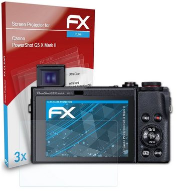 atFoliX Schutzfolie Displayschutz für Canon PowerShot G5 X Mark II, (3 Folien), Ultraklar und hartbeschichtet