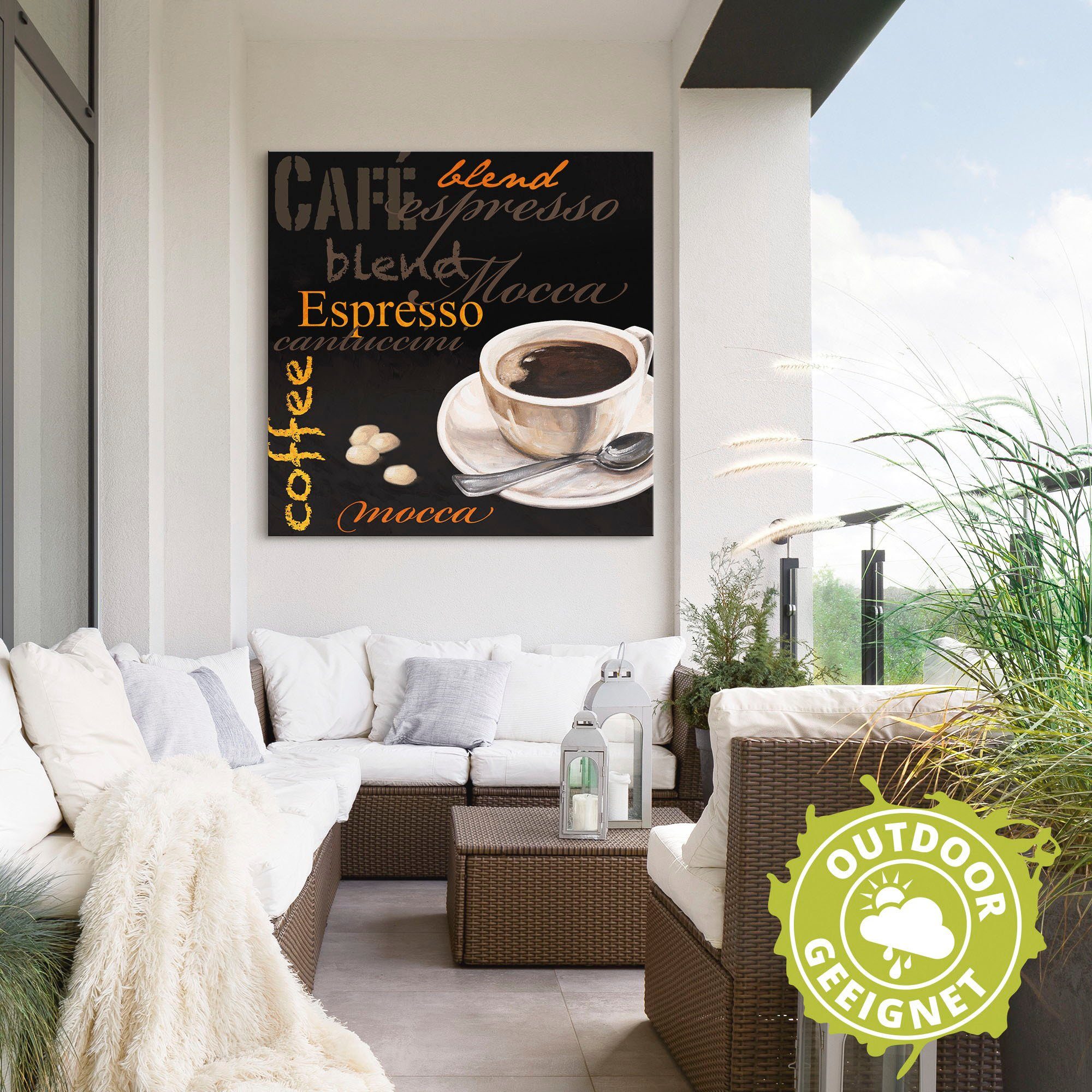 Kaffee St), Wandaufkleber Kaffee, - (1 in Alubild, Leinwandbild, versch. Poster Artland als oder Espresso Bilder Größen Wandbild