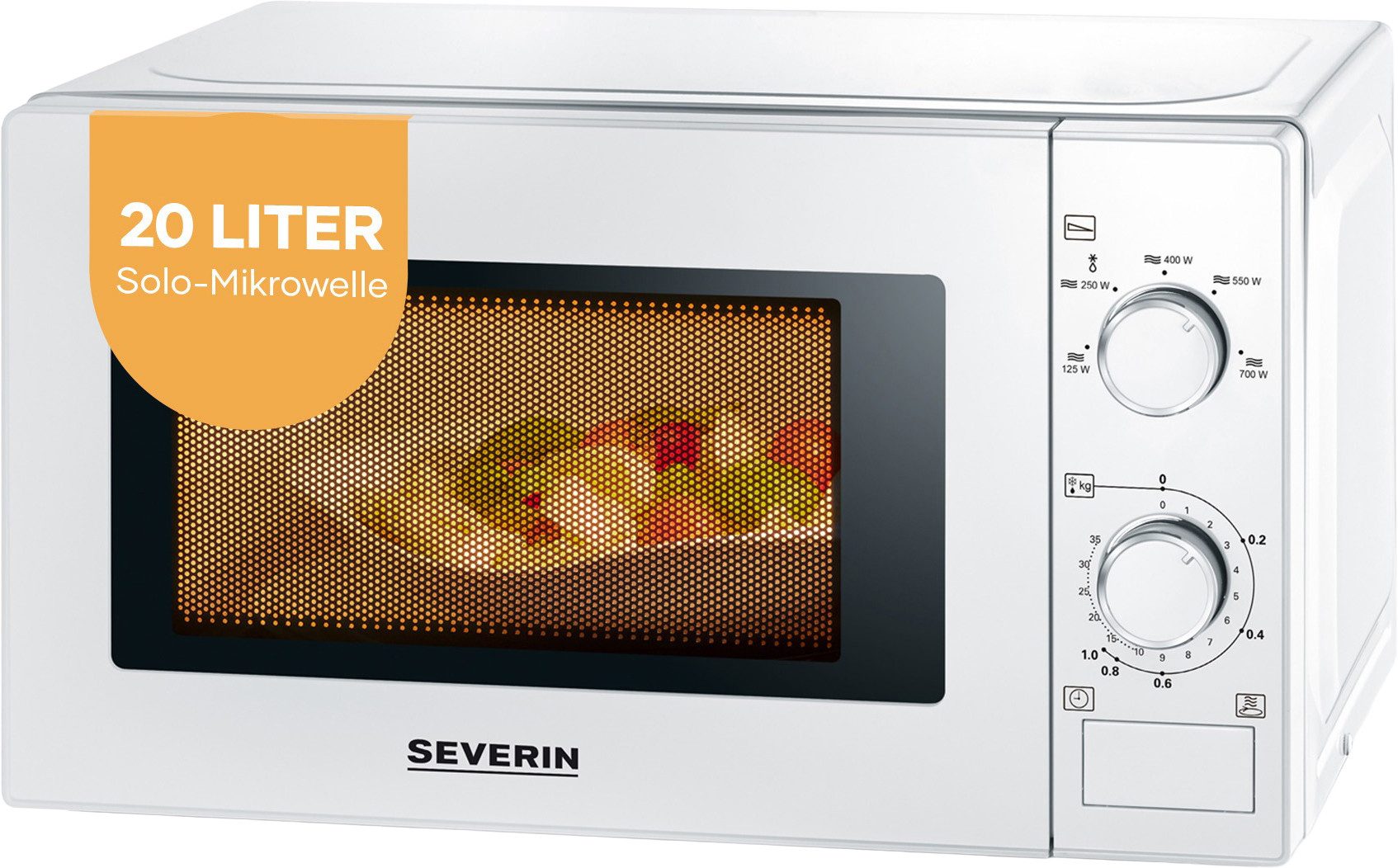 Severin Mikrowelle MW 7770, Mikrowelle, 20 l, 5 verschiedene Leistungsstufen inkl. Auftauprogramm