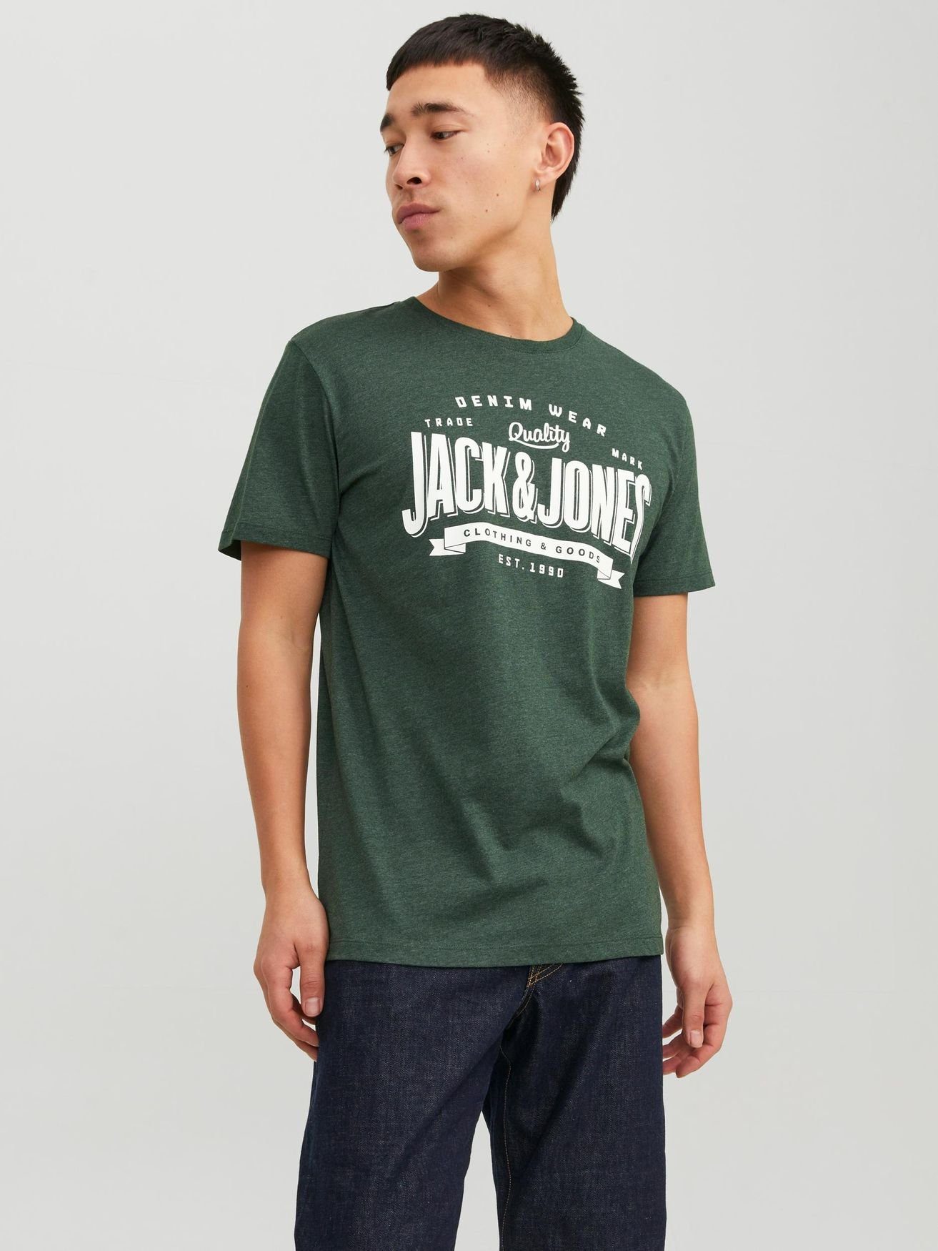 Jack & Jones (2-tlg) 5371 in T-Shirt Bordeaux T-Shirt JJECORP LOGO Set Print Pack Rundhals 2er