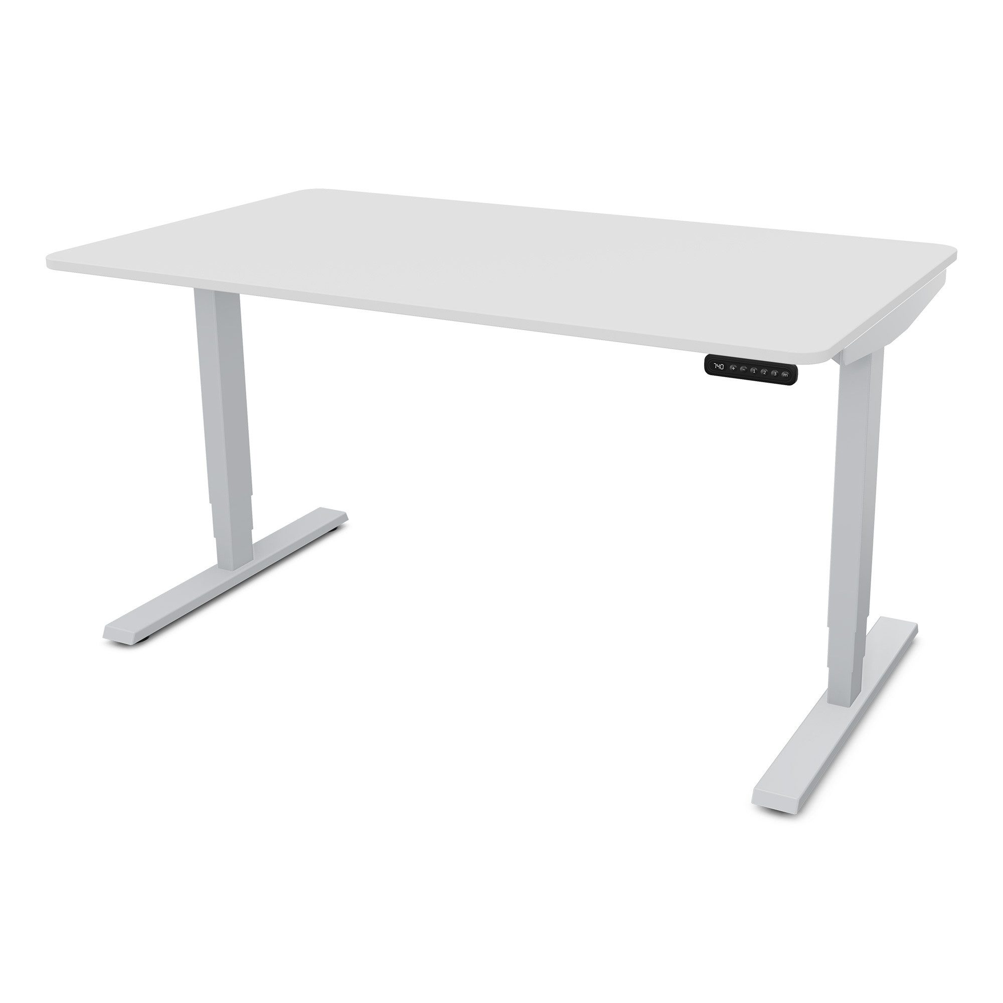 ASSMANN Büromöbel Schreibtisch Y-LINE Curved (120x80cm Silber Weiß Kollisions-Schutz, Elektrisch höhenverstellbar, Kindersicherung 2-fach-Motorik Doppelhub, einfache Montage, für Büro und Homeoffice), TÜV-zertifiziert, Blauer Engel, 5 Jahre Herstellergarantie