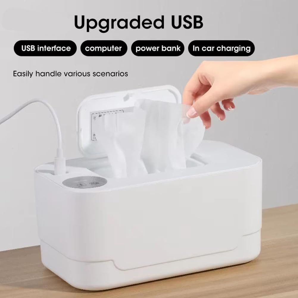 Luckice Babymöbel-Set BabyFeuchttücherbox Feuchttücherwärmer Wipe Warmer, (Spar-Set, 1-tlg., für Zuhause, Büro, Außenbereich, größe Kapazität Geschenke Neugeborene), Tragbare Wipes-Heizbox mit 24h konstanter Temperatur, 1 Stück.