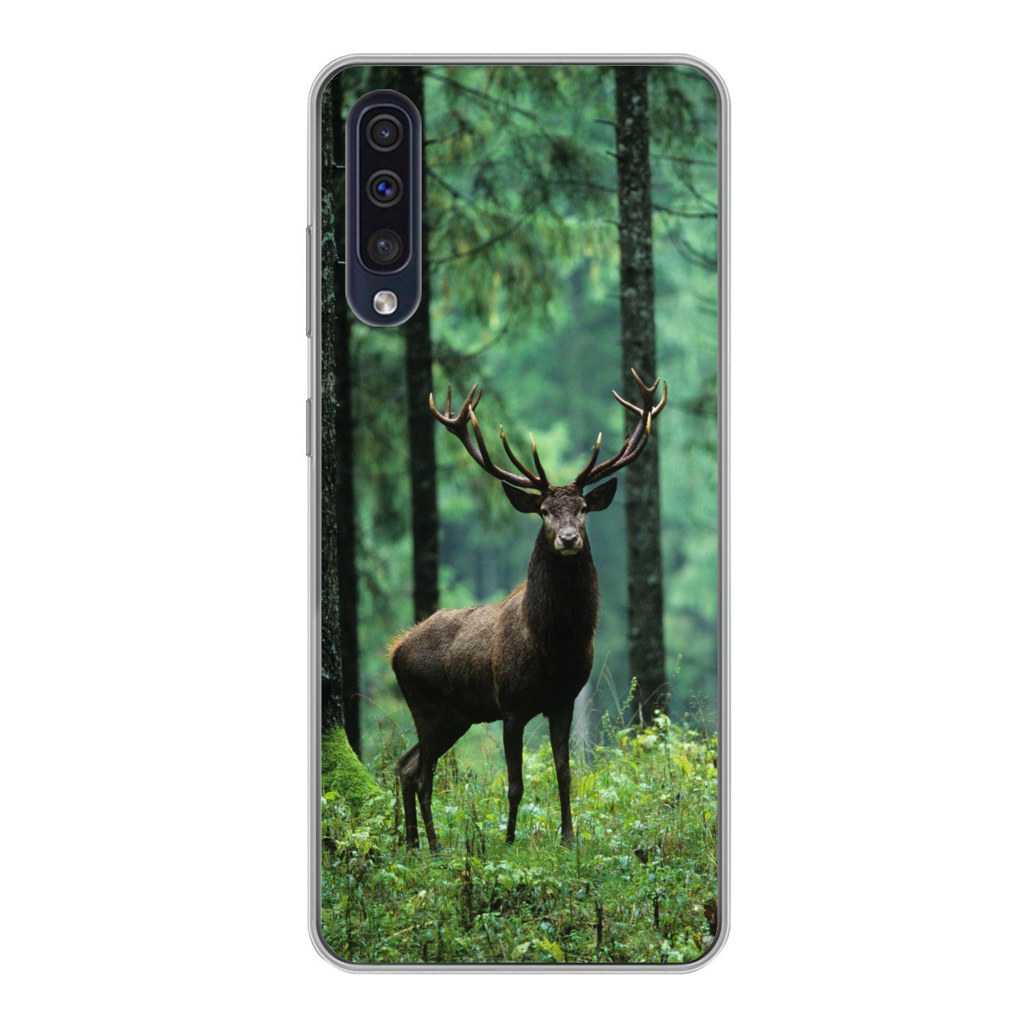 MuchoWow Handyhülle für Samsung Galaxy A30s Hirsche - Wald - Bäume - Tiere - Natur, Smartphone-Bumper, Print, Handy Schutzhülle Dünn
