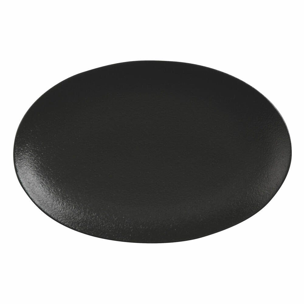 Maxwell & Williams Servierplatte Caviar Black Oval 25 x 16 cm, Keramik
