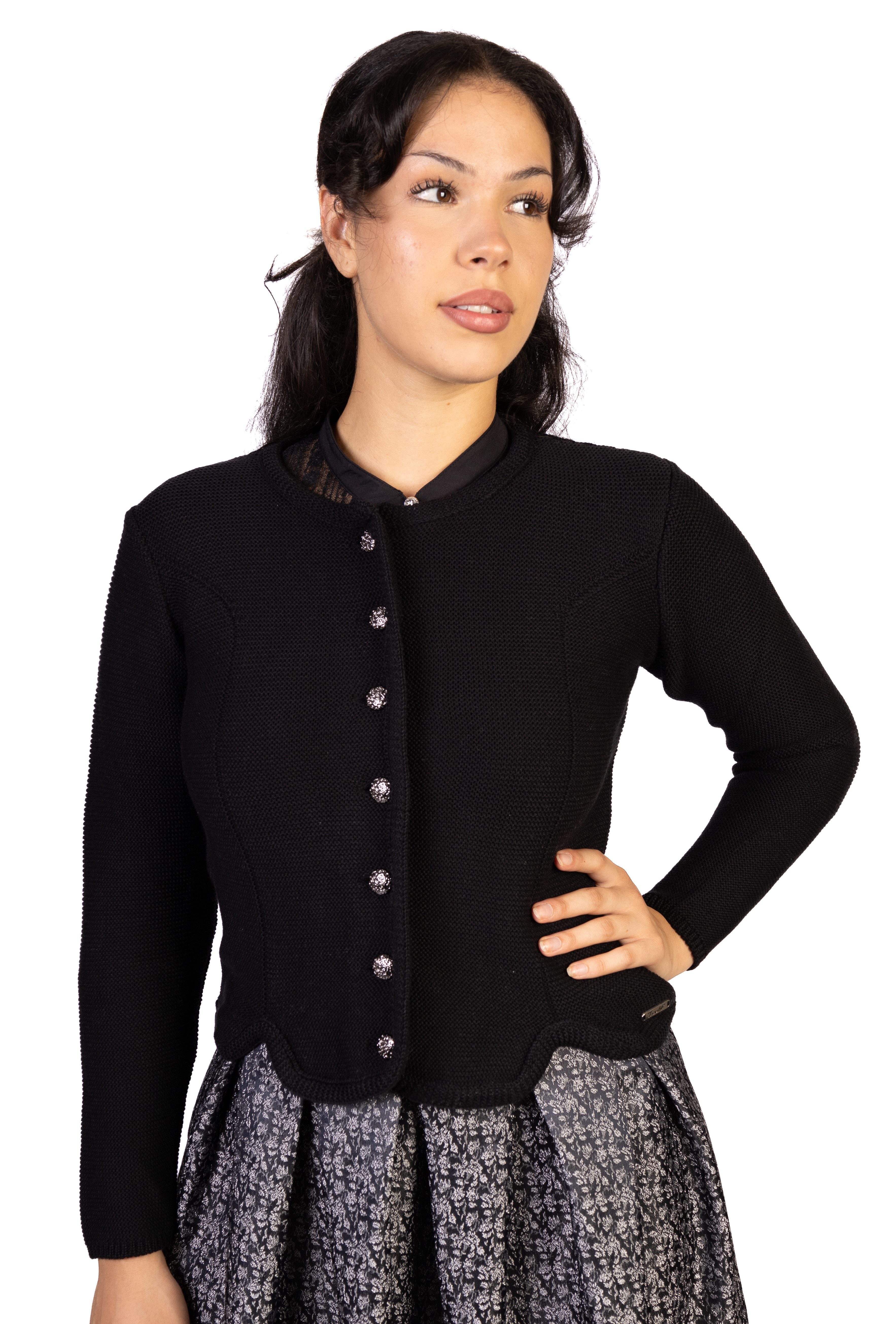 Trachtl Trachtenjacke Trachtl Jacke - Strickjacke 42 Schwarz