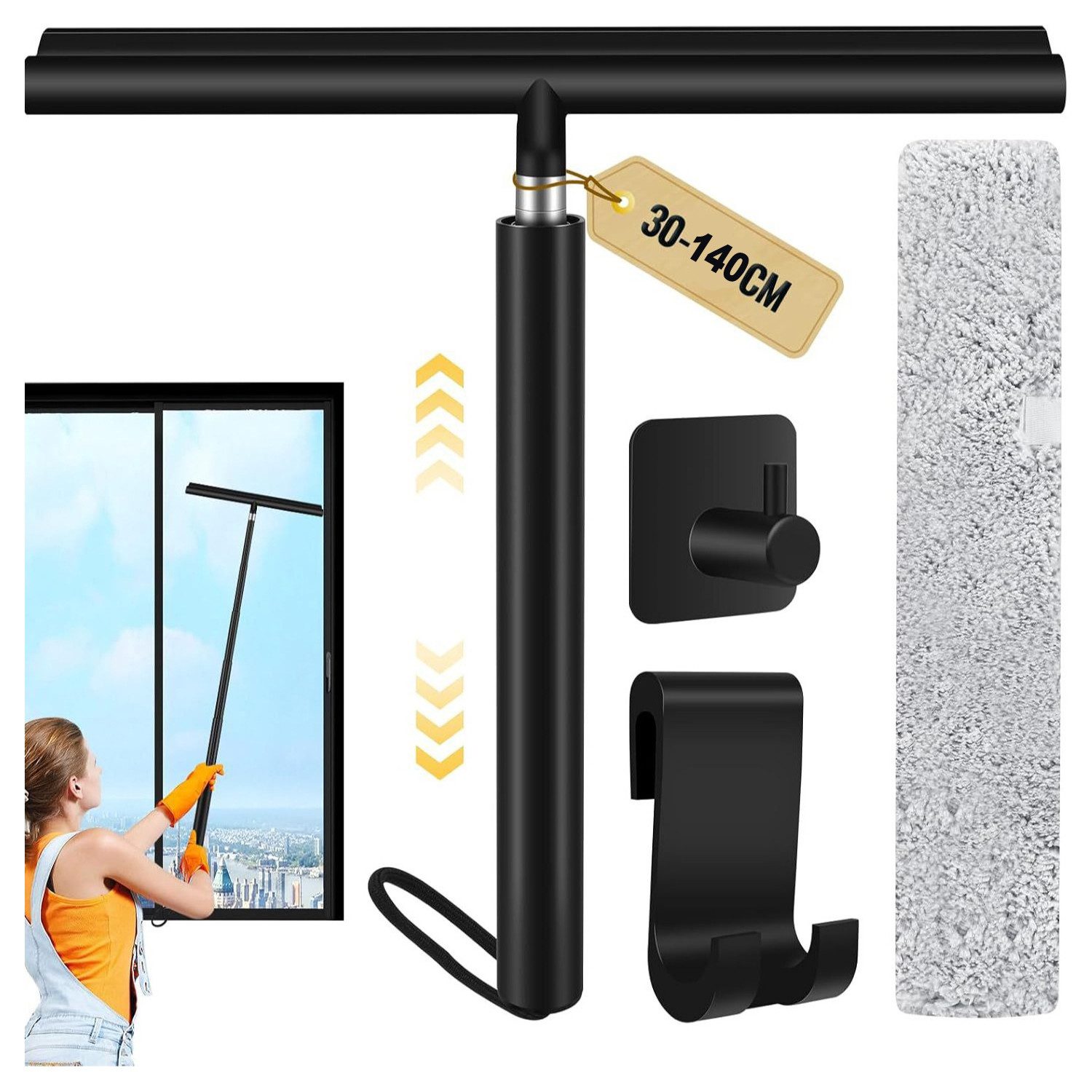 Coonoor Duschabzieher Teleskop-Duschabzieher aus Silikon mit Edelstahlkern, günstig online kaufen