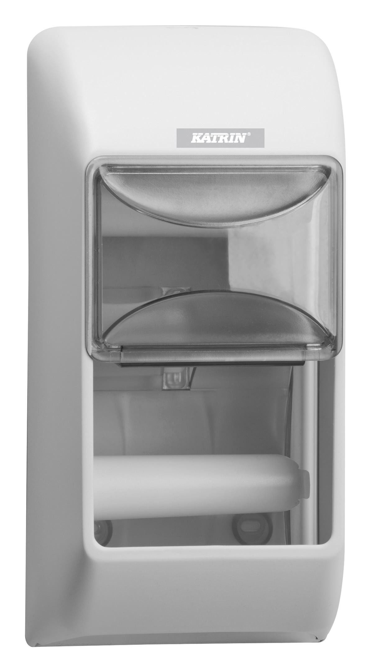 KATRIN Toilettenpapierhalter, Toilettenpapierspender für 2 Rollen weiss
