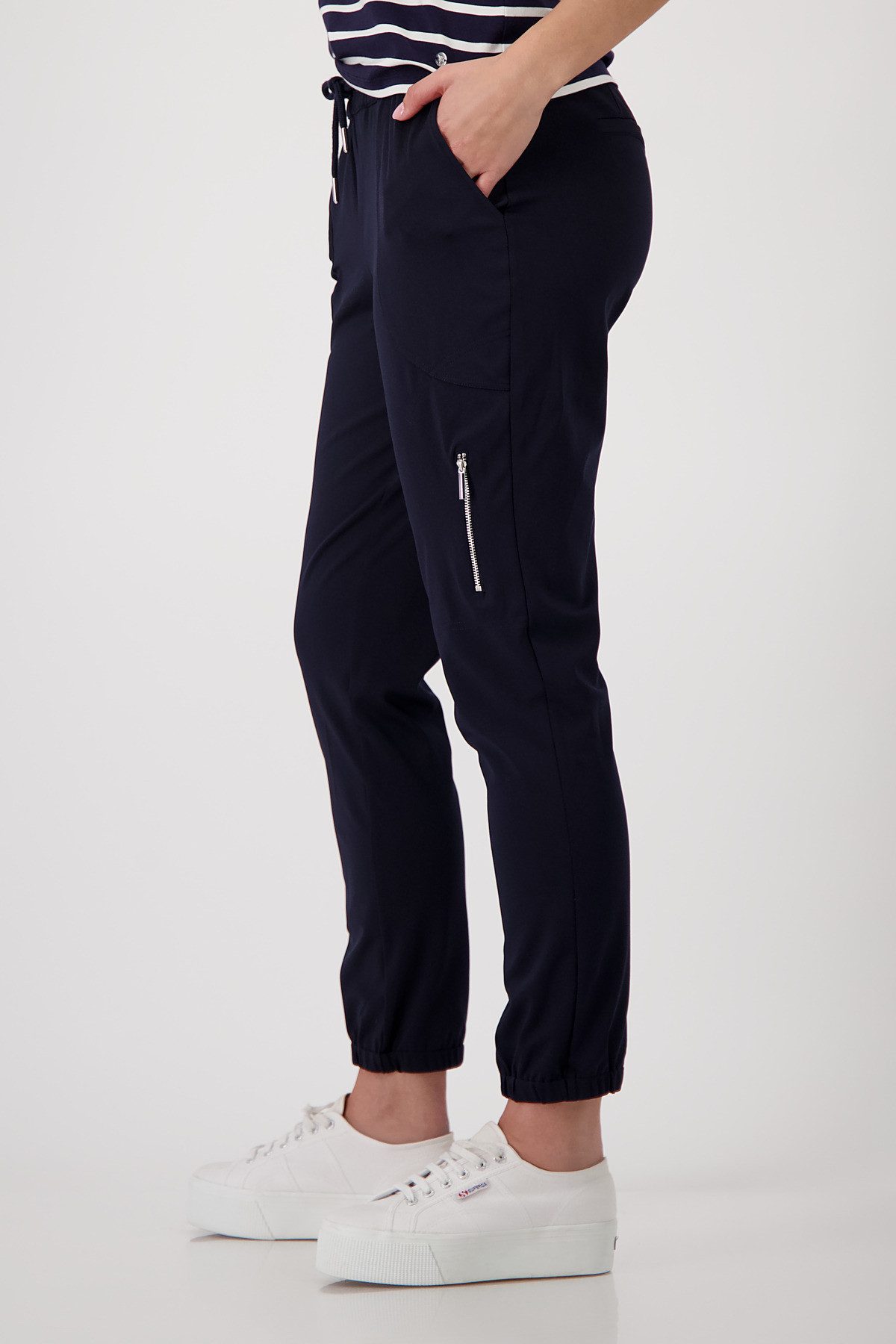 Monari Jogger Pants Hose Jill Basic Regular fit mit Reißverschlusstasche