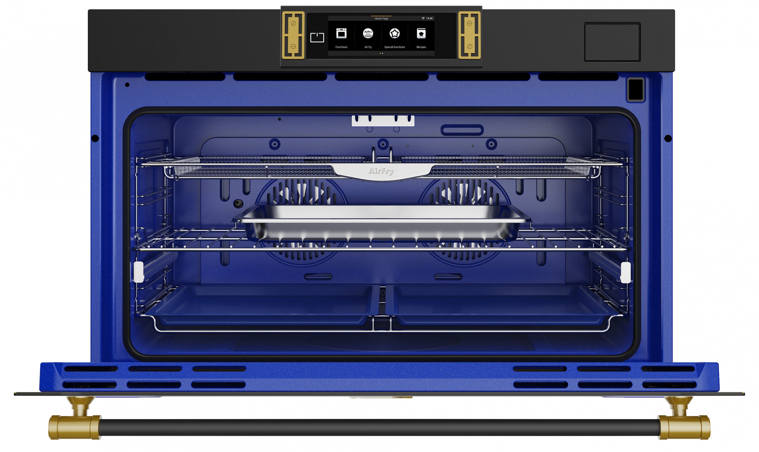 Kaiser Küchengeräte Backofen-Set Herd Set Autark Retro Backofen XXL Dampfbackofen 133 L, TFT FullTouch Display, 37 Programmen: 100 % Dampfgaren, Sous-Vide, Gären, Heißluft PLUS+ Induktionskochfeld 90 cm, FREE Zone, Autark, Scratch-Guard EH 9361 AD+KCT 9196 IEm, mit 1-fach-Teleskopauszug