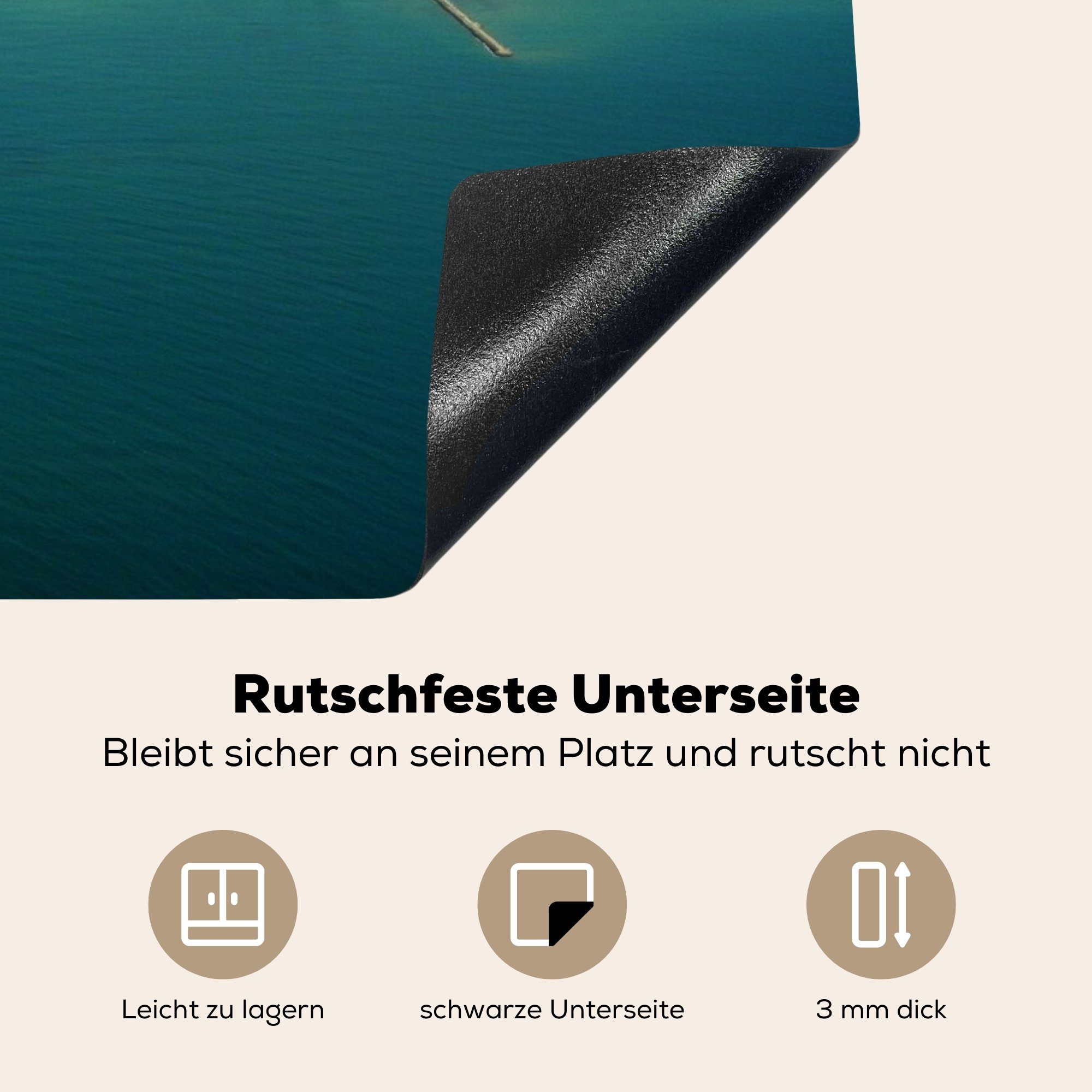 Fortaleza Wasser in in Mobile cm, Arbeitsfläche vom MuchoWow tlg), Ceranfeldabdeckung aus Luftaufnahme nutzbar, Südamerika, 70x52 Herdblende-/Abdeckplatte (1 Vinyl,