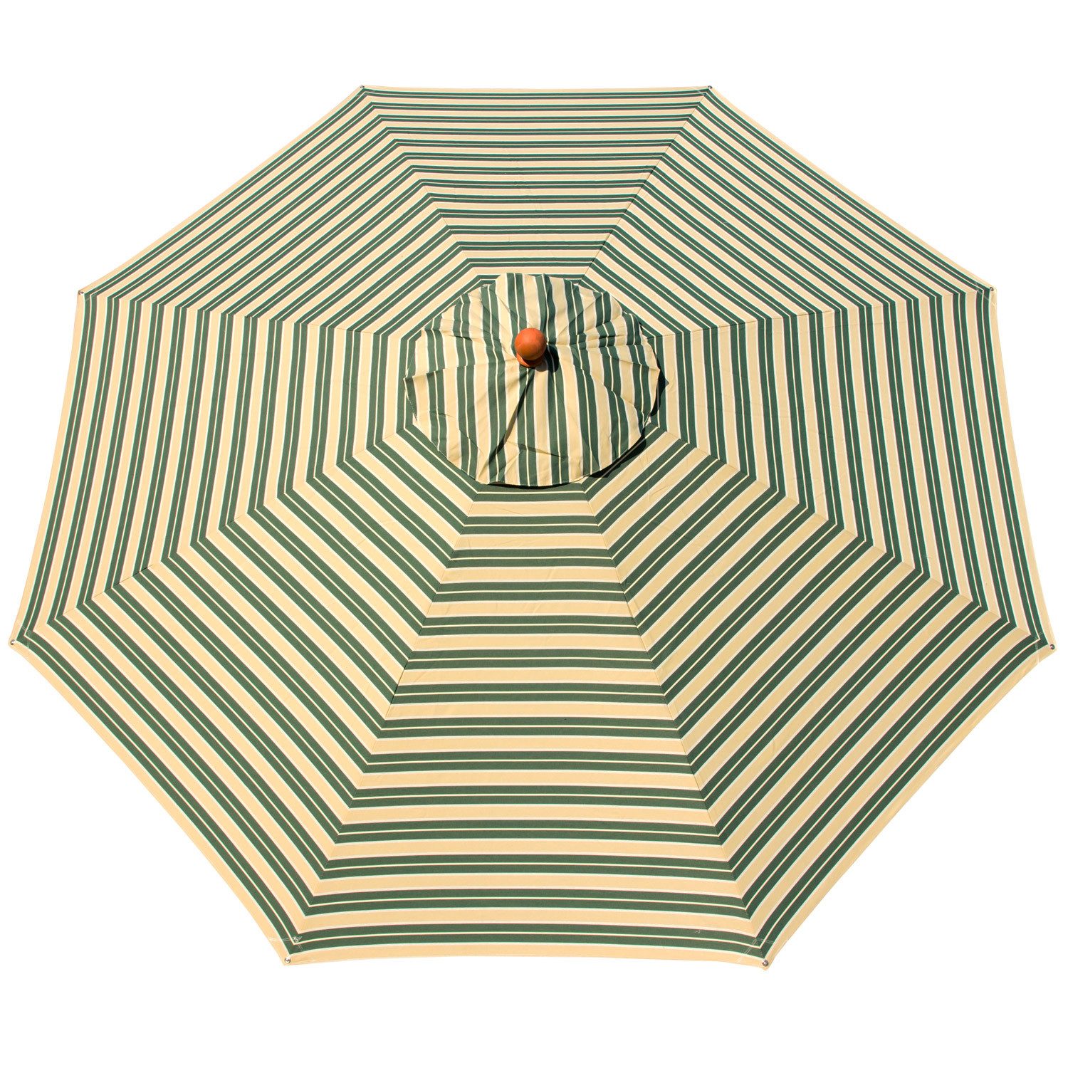 anndora-sonnenschirm Sonnenschirm rund grün weiß gelb gestreift, 3 Meter rund, wasserabweisender Stoff - Höhe regulierbar