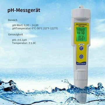 yozhiqu pH-Messgerät Digitaler pH-Meter Tester-Stift mit automatischer Kalibrierung., (1-tlg), Testbereich 0-14PH, austauschbarer Akku, hochauflösendes Display