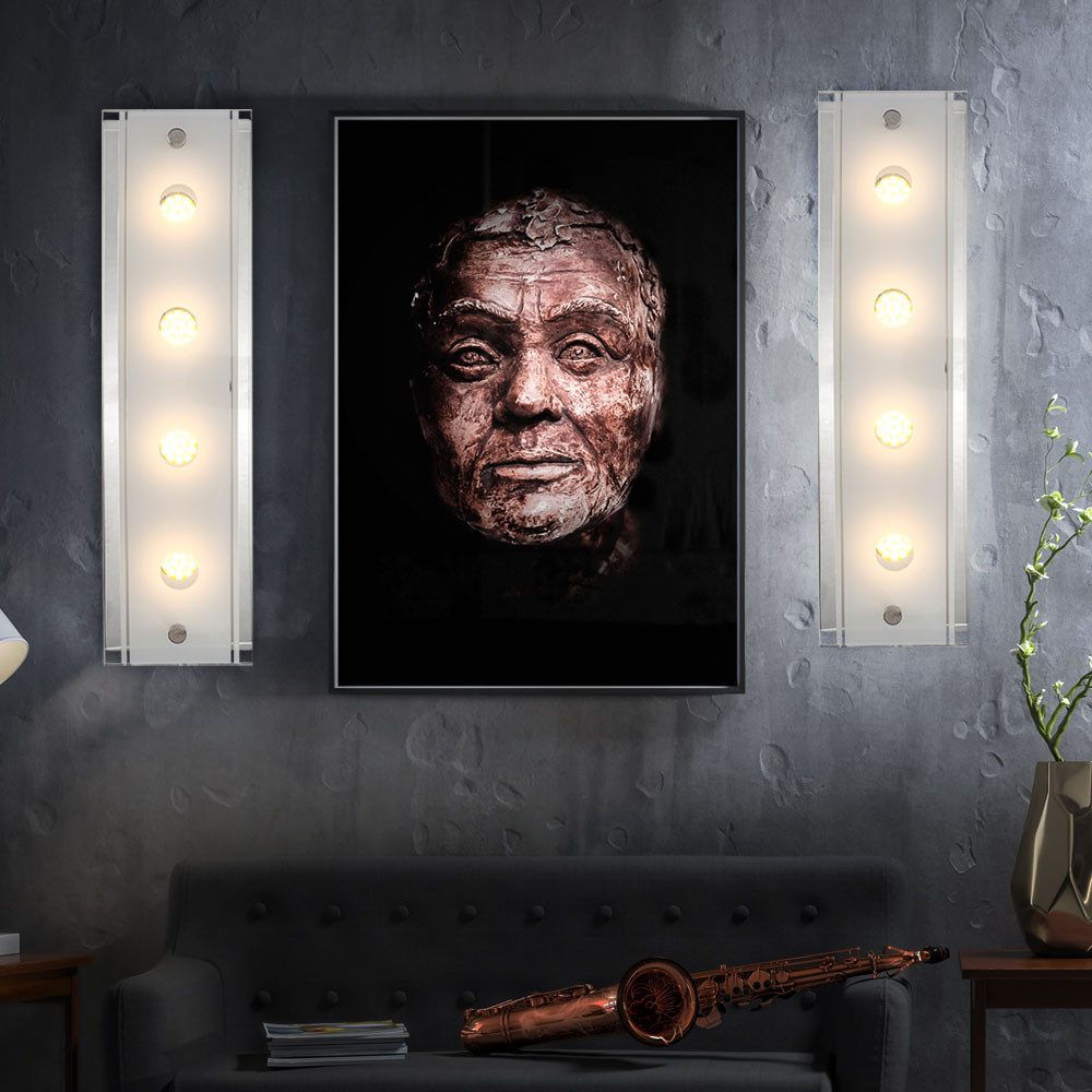 GLOBO LIGHTING LED Wandleuchte, LED-Leuchtmittel fest verbaut, Warmweiß, Wandleuchte Wandlampe Wohnzimmerleuchte Flurlampe 4 Flammig Chrom