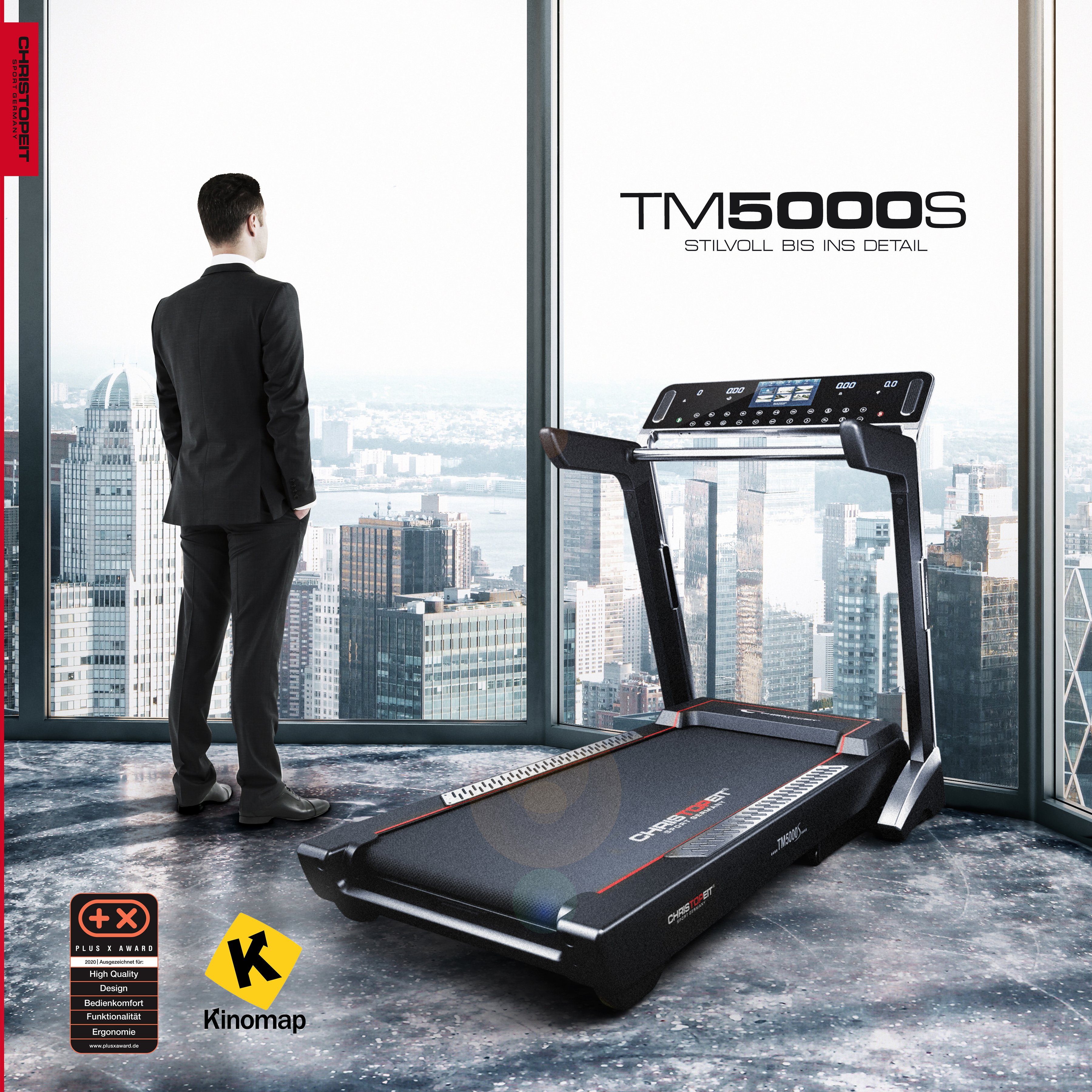 Christopeit Sport® Laufband TM 5000S (mit Soft-Drop Faltmechanismus), bis max. 22 km/h, klappbar, mit Steigung, 150 kg max. Benutzergewicht