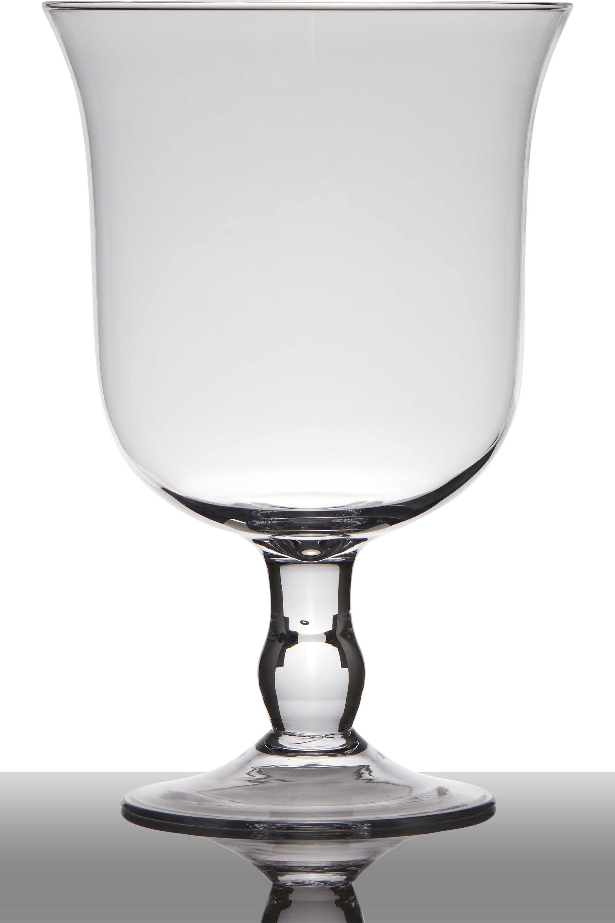 INNA-Glas Dekovase Noelle auf Standfuß, Trichter - rund, klar, 24cm, Ø 15,5cm
