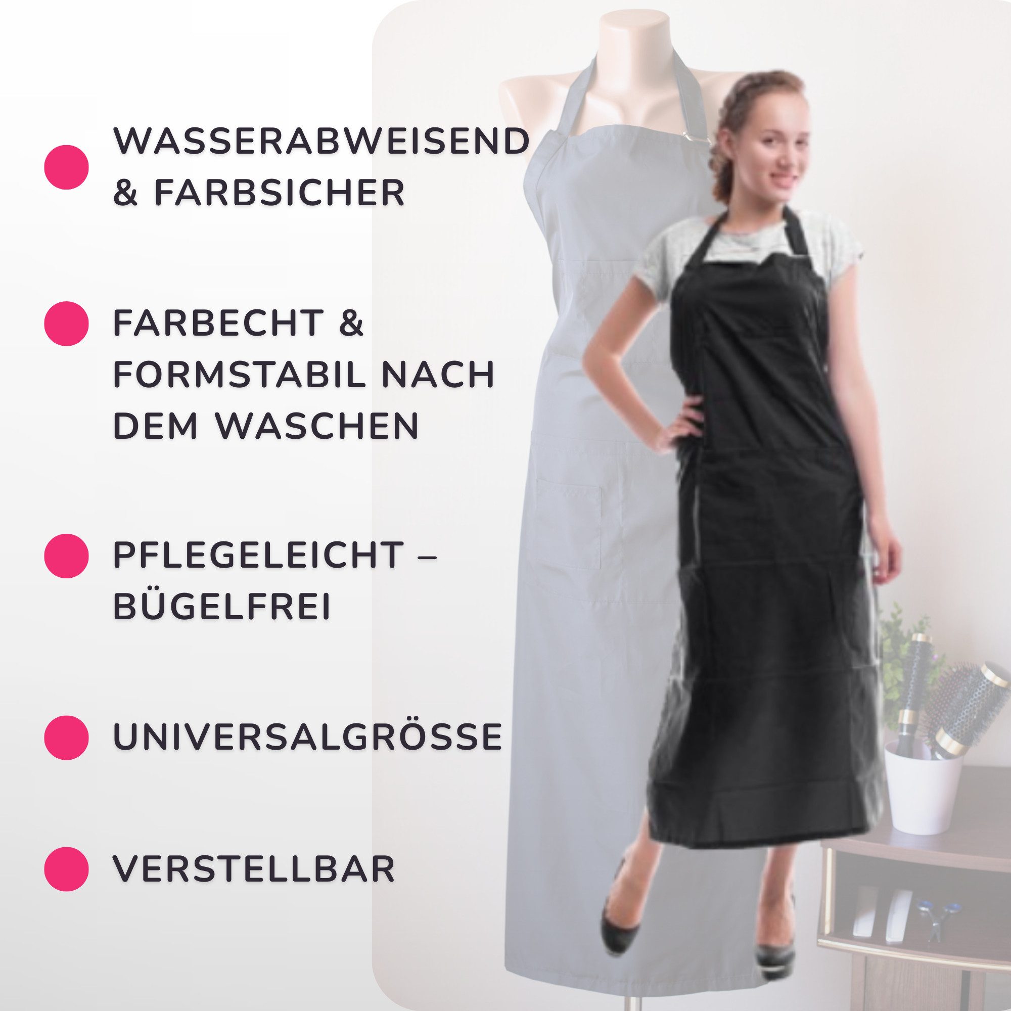 STM Company Kittelschürze Best+ Damenschürze für Beauty-Profis, Extra langer Schutz, Stylisch & Praktisch