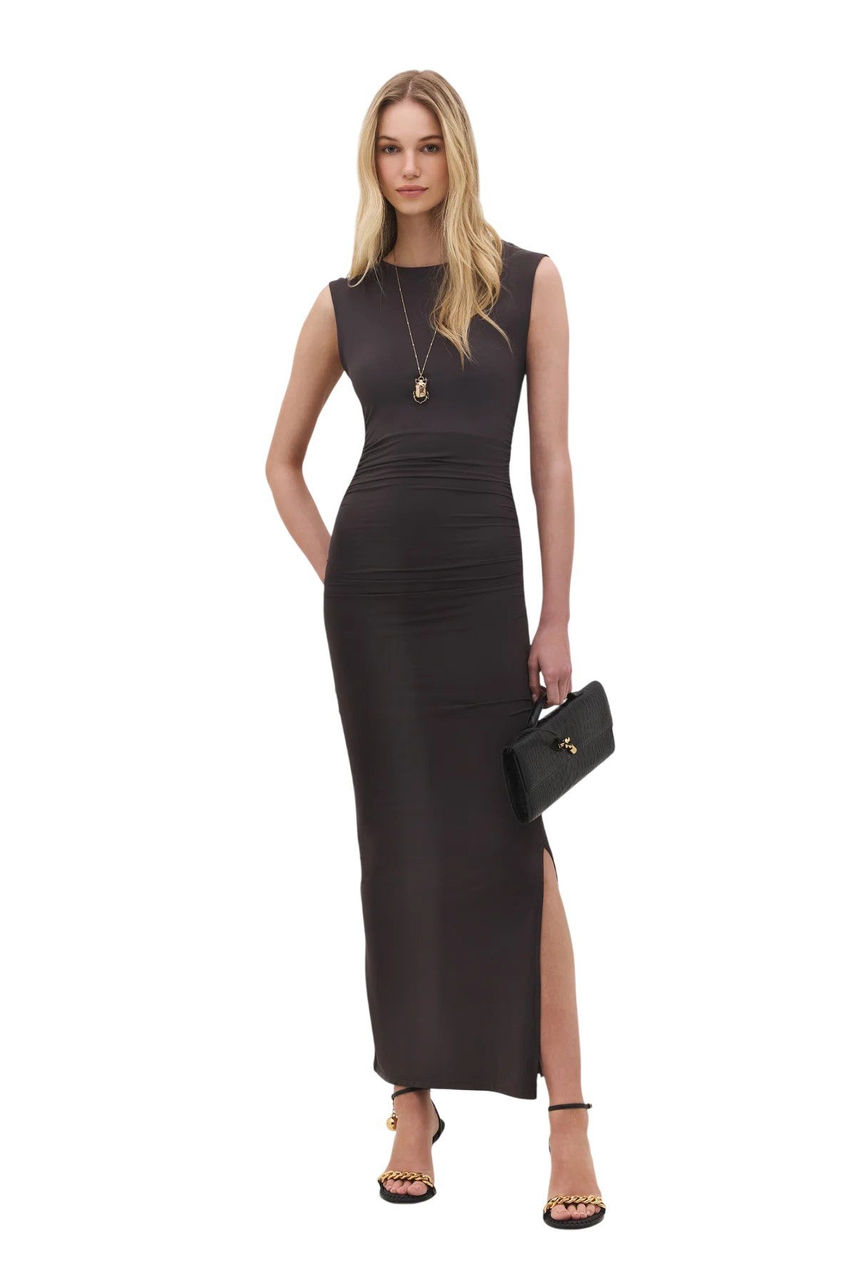 Maxikleid Ärmelloses Maxikleid mit Schlitz