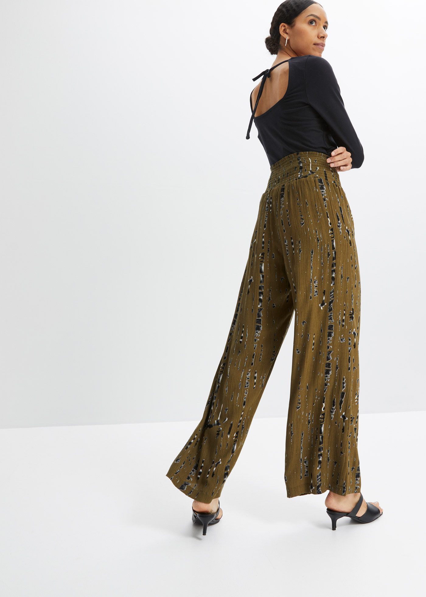 bonprix Palazzohose Palazzo-Hose aus fließender Viskose