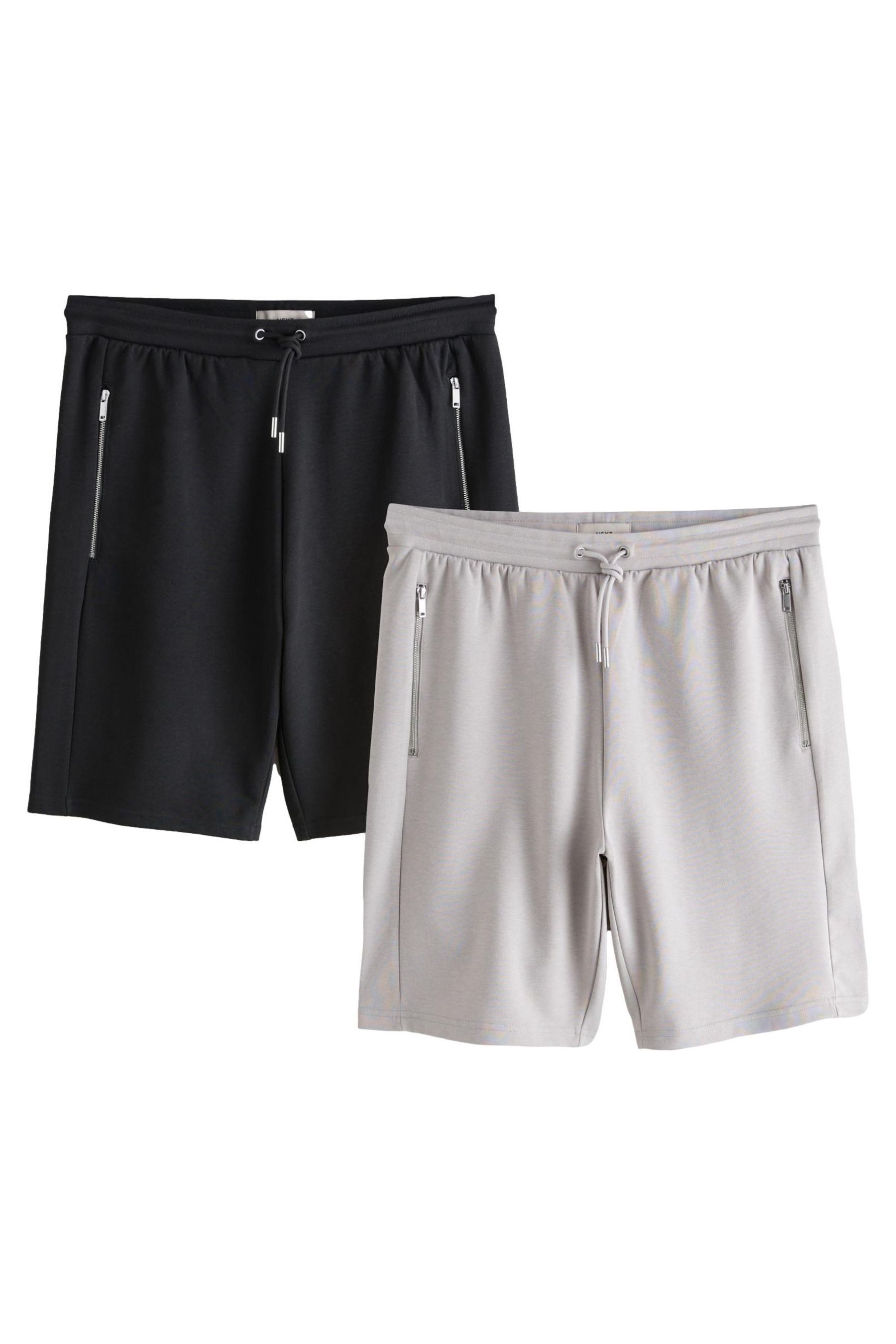 Sweatshorts Jersey-Shorts mit Reißverschlusstasche, 2er-Pack