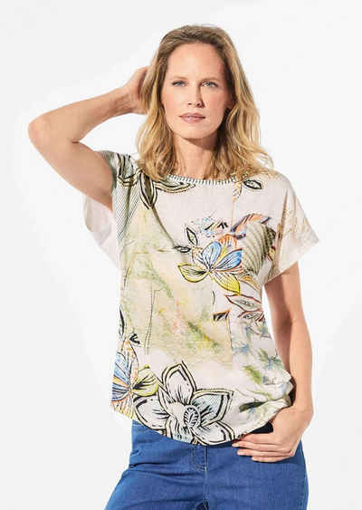 GOLDNER Print-Shirt Blusenshirt mit floralem Dessin