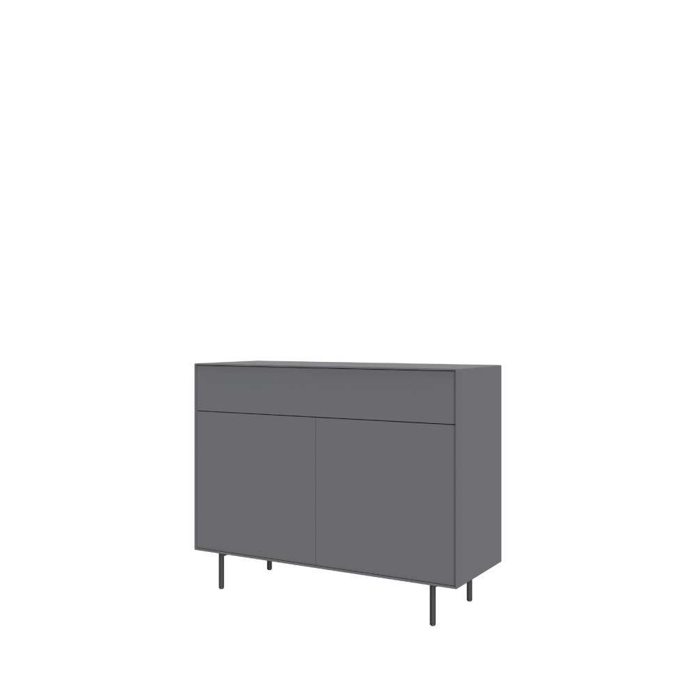 LeGer Home by Lena Gercke Lowboard Essentials, Kommode, Anrichte, Kombikommode, Schrank mit Metallfüßen, Breite: 111 cm, UV lackiert, Push-to-open-Funktion
