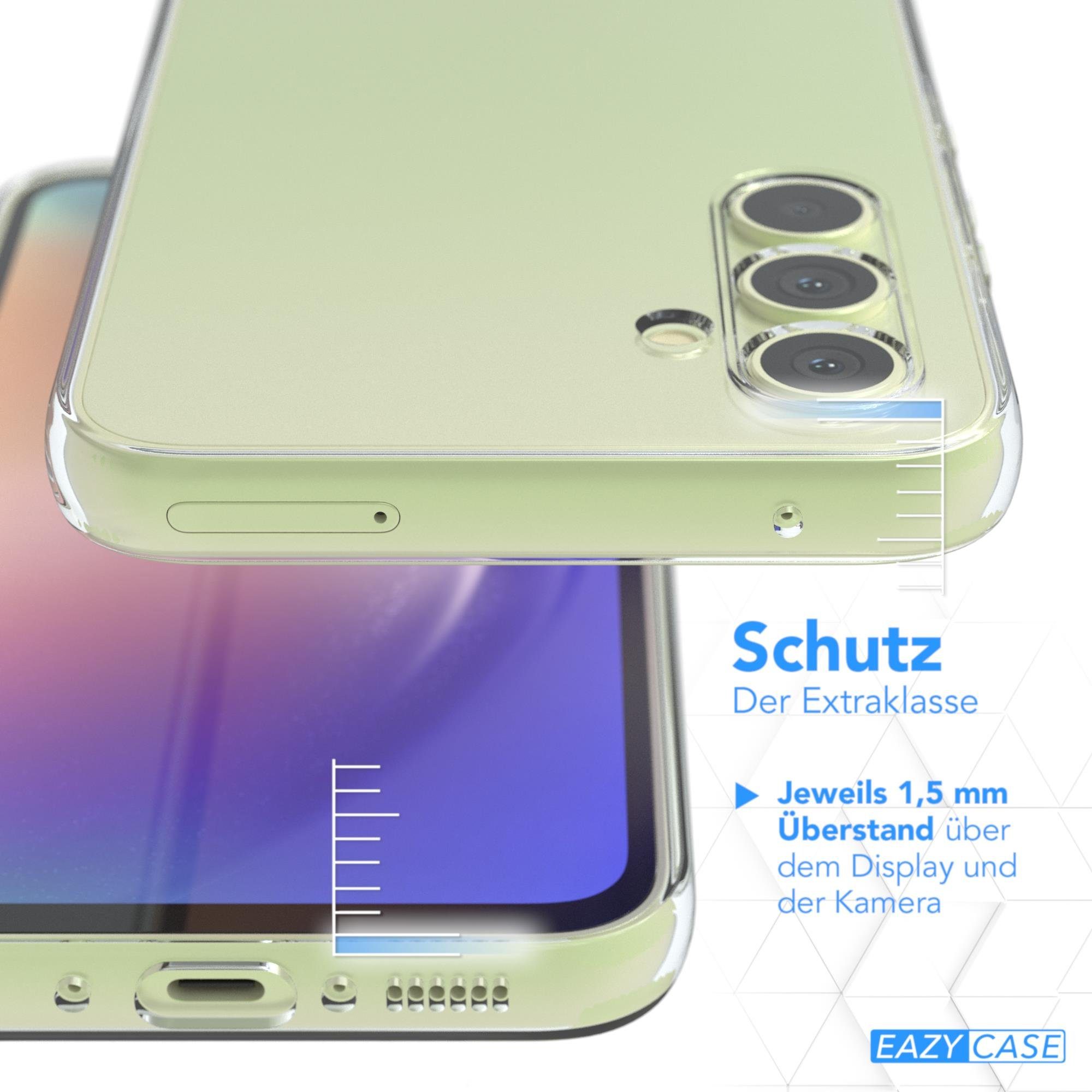 EAZY CASE Handyhülle Slimcover Clear für Samsung Galaxy A54 6,4 Zoll, durchsichtige Hülle Ultra Dünn Silikon Backcover TPU Telefonhülle Klar – Bild 3 von 5