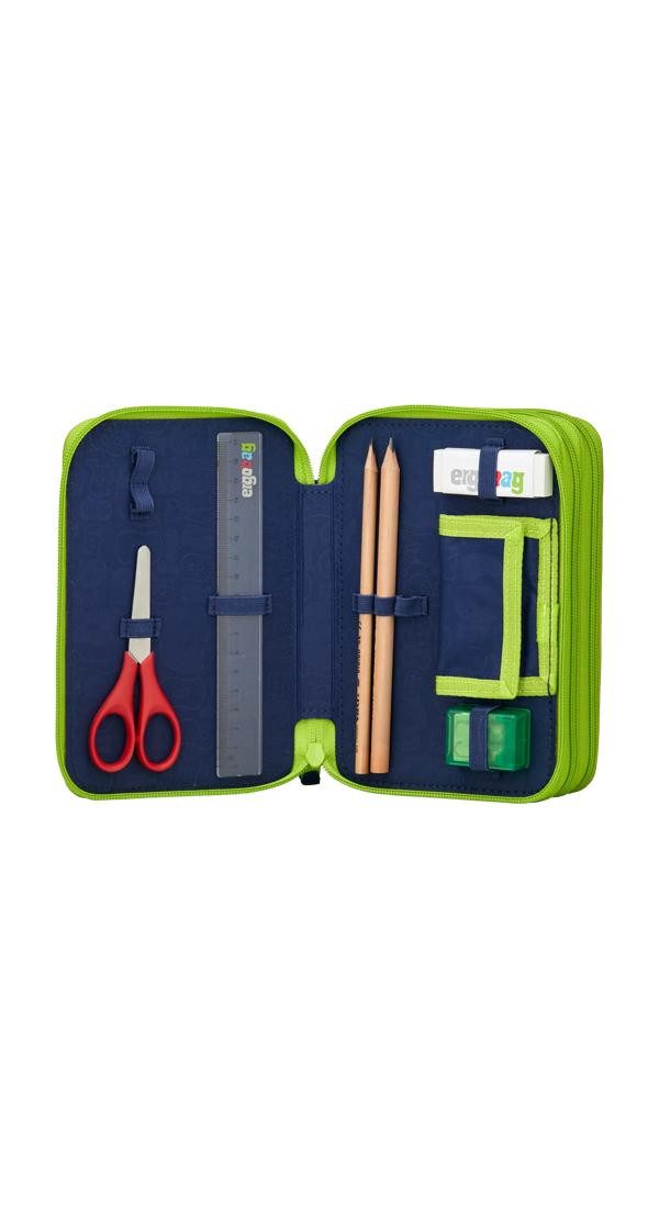 ergobag Federmäppchen Maxi Mäppchen, (41-tlg), mit Stiften befüllt