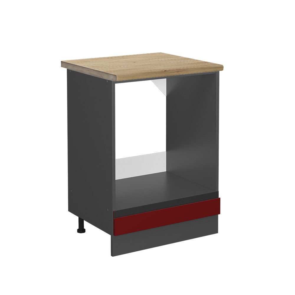 Vicco Herdumbauschrank R-Line, Rot/Anthrazit, 60 cm, günstig online kaufen