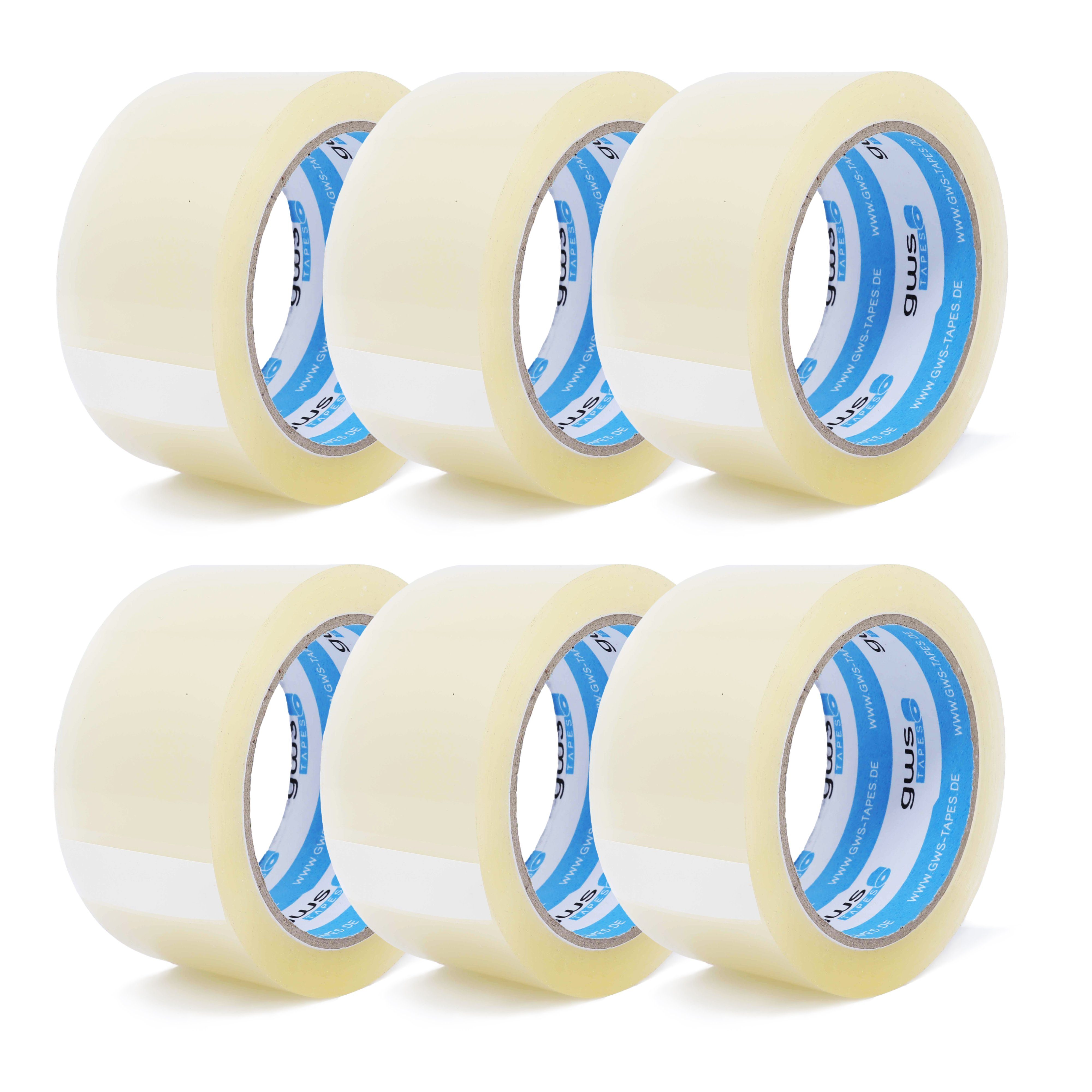 gws Klebeband gws 42820 Packband PP leise abrollend 66 m x 50 mm leise abrollend (Packband, 6-St., farblos, braun) PP-Film (BOPP)-Träger, Acrylat-Kleber, geräuscharm