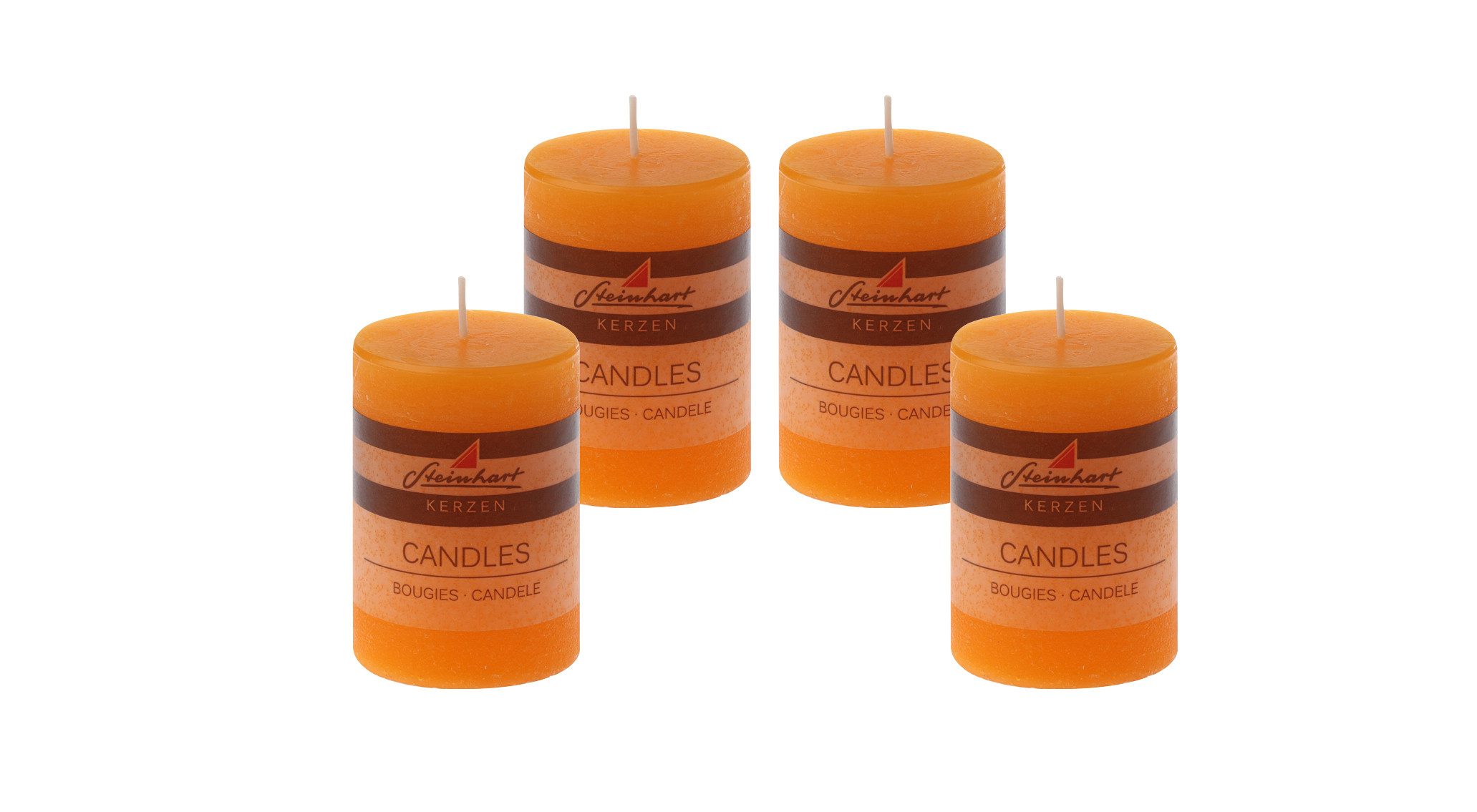 Steinhart Kerzen Adventskerze 4er Set Adventskranzkerzen "Raureif" Orange 8 günstig online kaufen