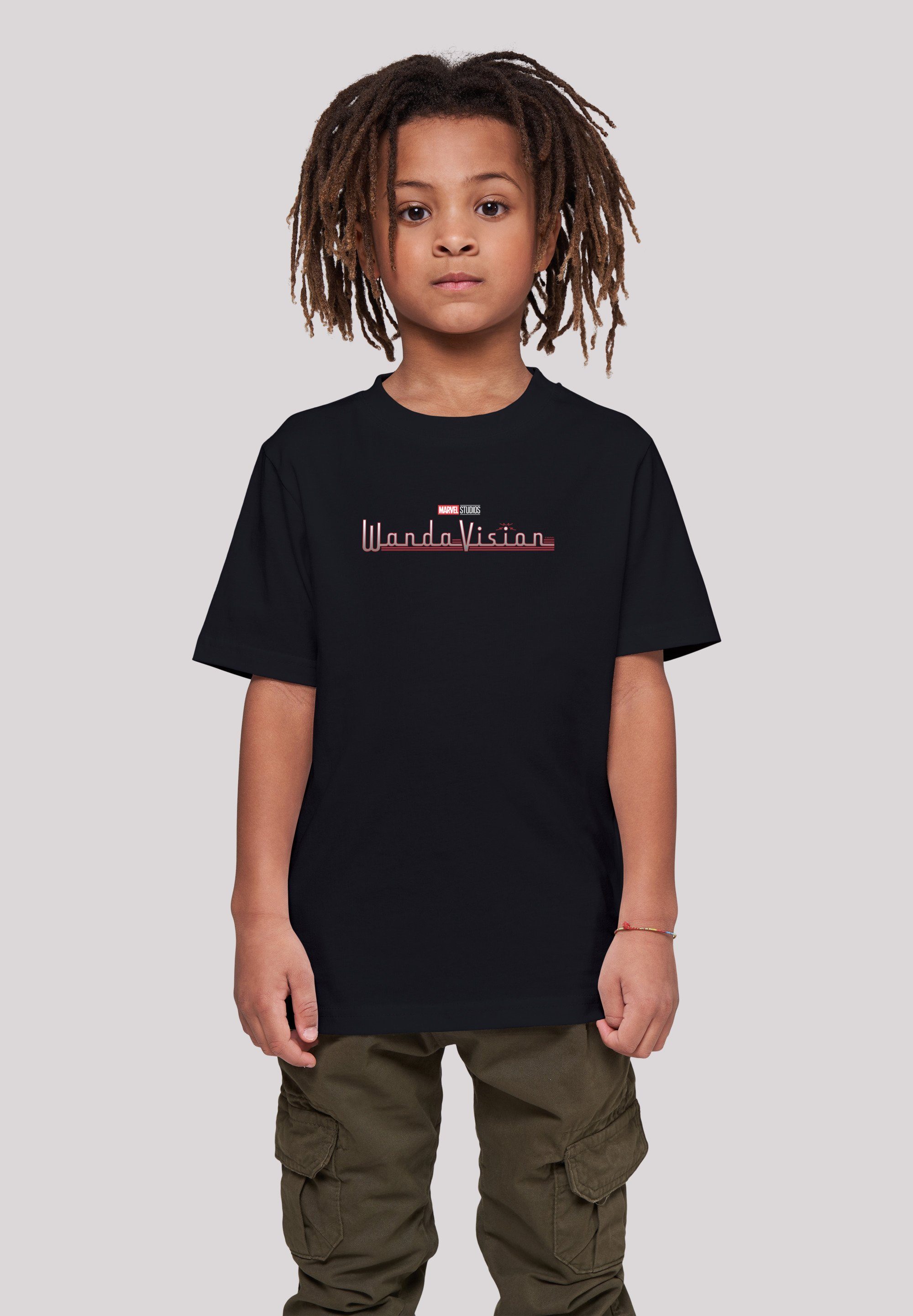 black WandaVision Kids with (1-tlg) Marvel Tee Kinder Kurzarmshirt F4NT4STIC Basic Logo