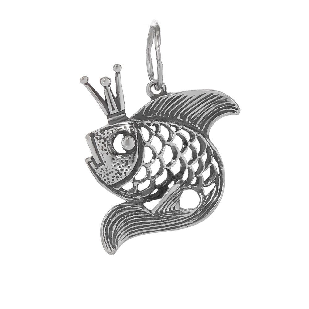 Kettenanhänger Ketten Anhänger 925 Sterlingsilber Zarin Fisch Kön