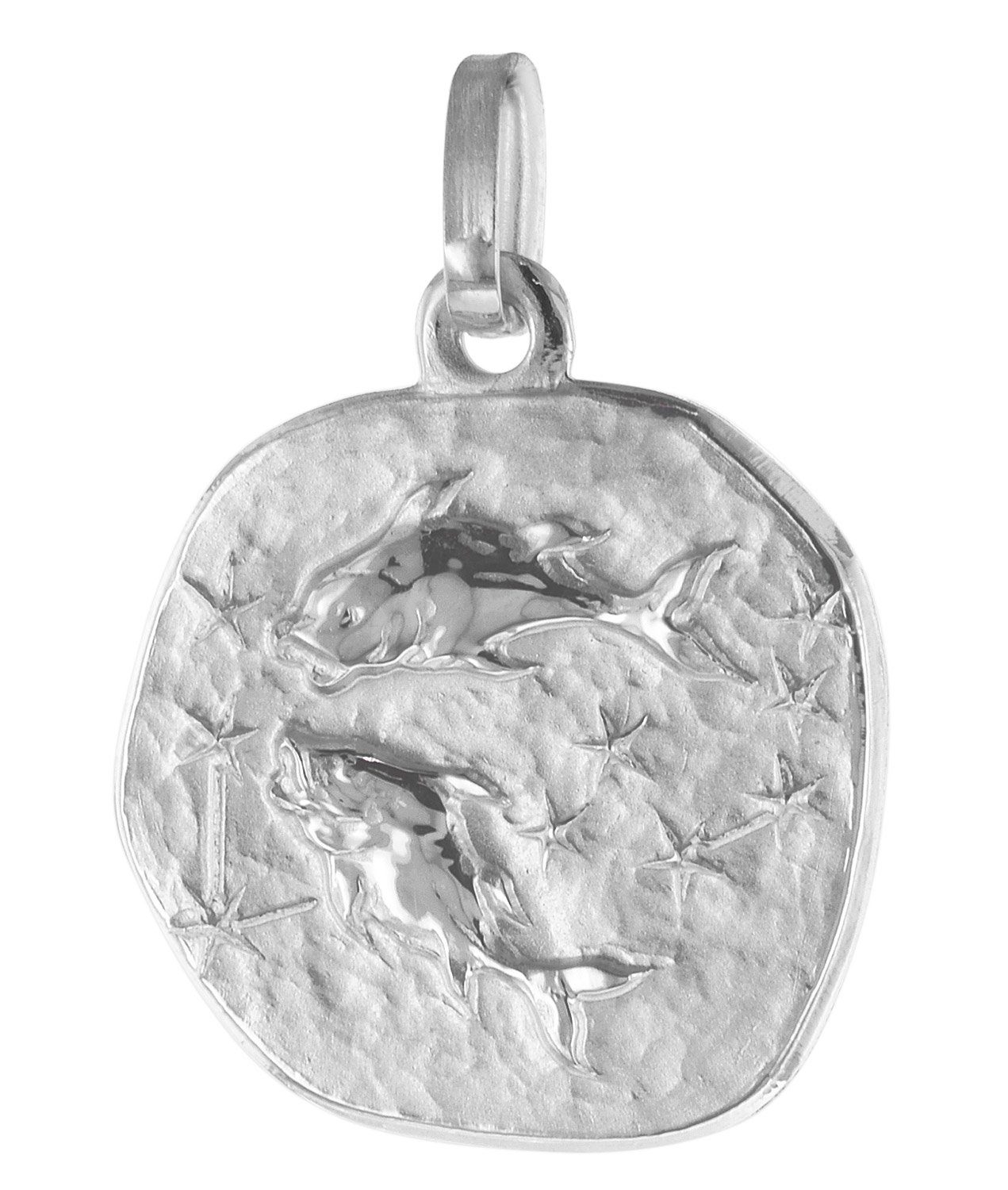 trendor Sternzeichenanhänger 75932-03, Sternzeichen Fische 333 Weißgold Ø 16 mm
