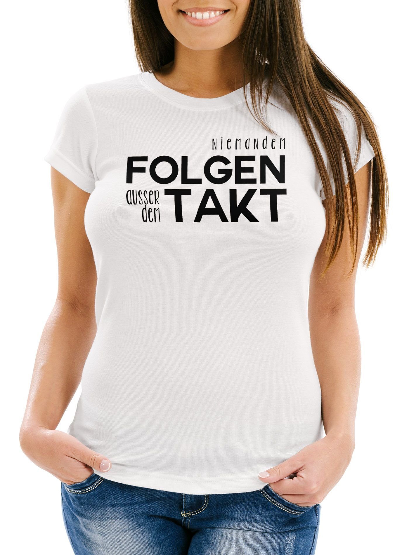 MoonWorks Print-Shirt Damen T-Shirt niemandem folgen günstig online kaufen