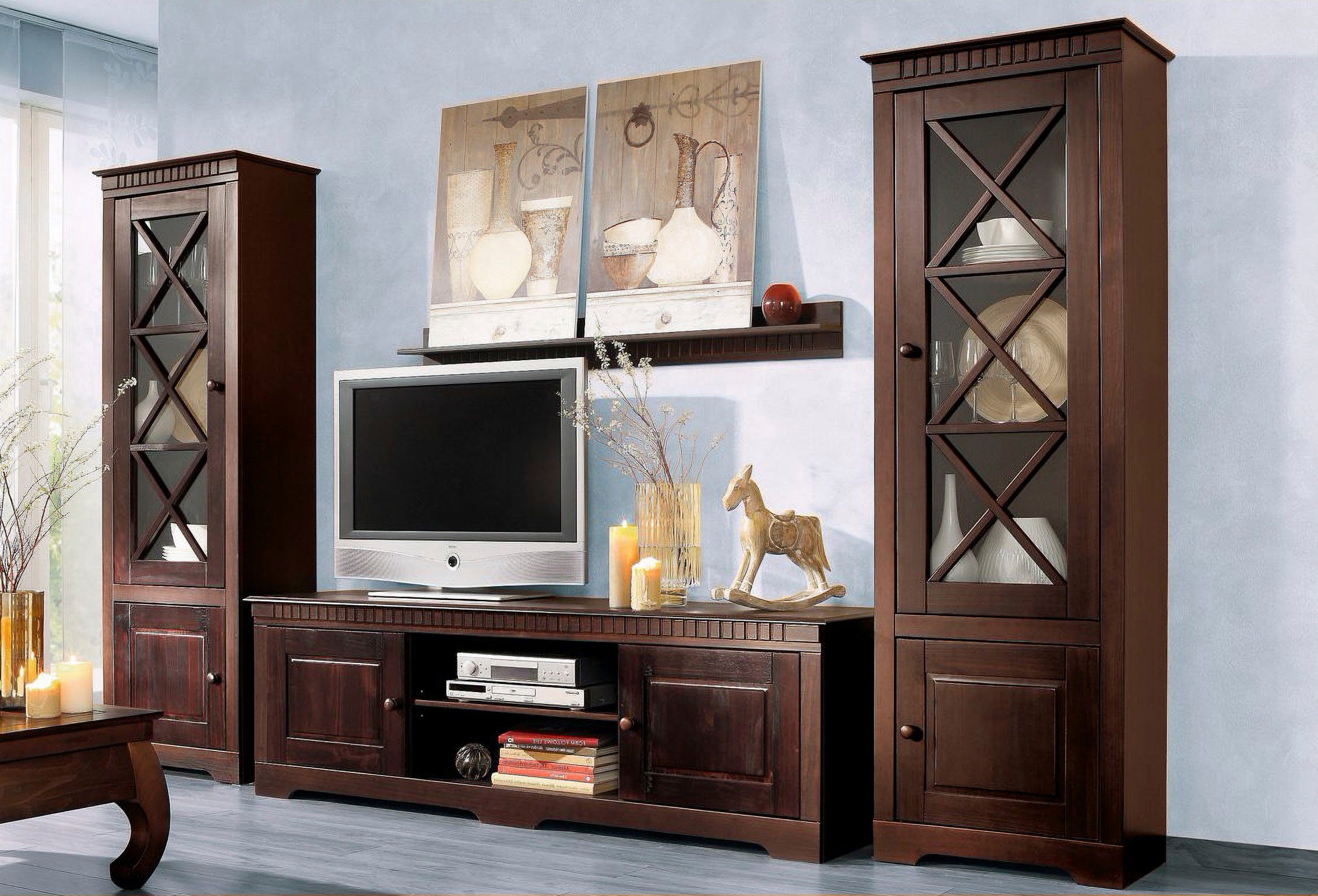 Home affaire Wohnwand Lisa, (Set, 3-St), bestehend aus zwei Vitrinen und ei günstig online kaufen